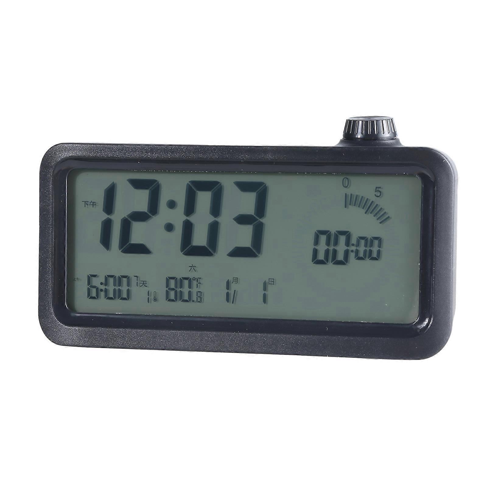 Rechargeable Countdown Timer With 3 Alarms Model, Date Display, Time Management Tool Suitable For Students, Office, Home  Black