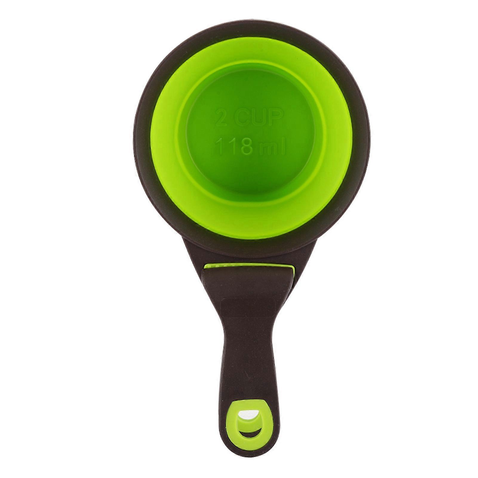 Pet Food Spoon Silicone Measuring Scoop with Folding Design and Sealing Clip for Dogs and Cats