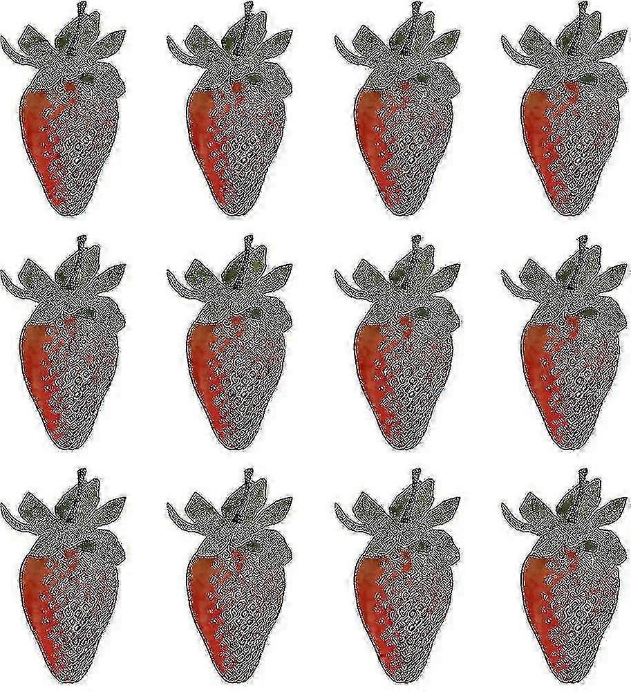 12pcs Artificial Strawberry Lifelike Fruit. Simulation Realistic Plastic Red