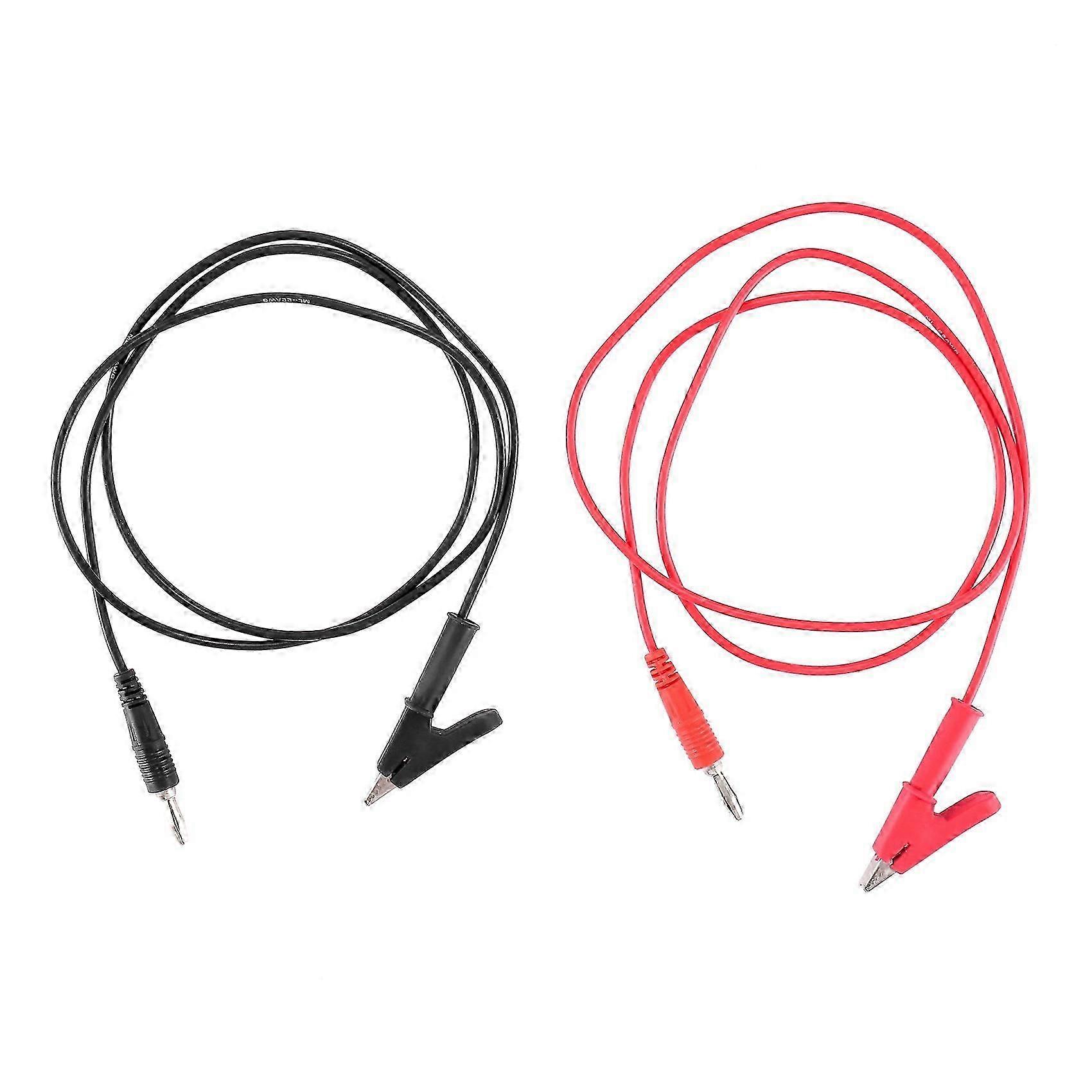 1M Long Alligator Clip to Banana Plug Test Cable Pair for Multimeter js