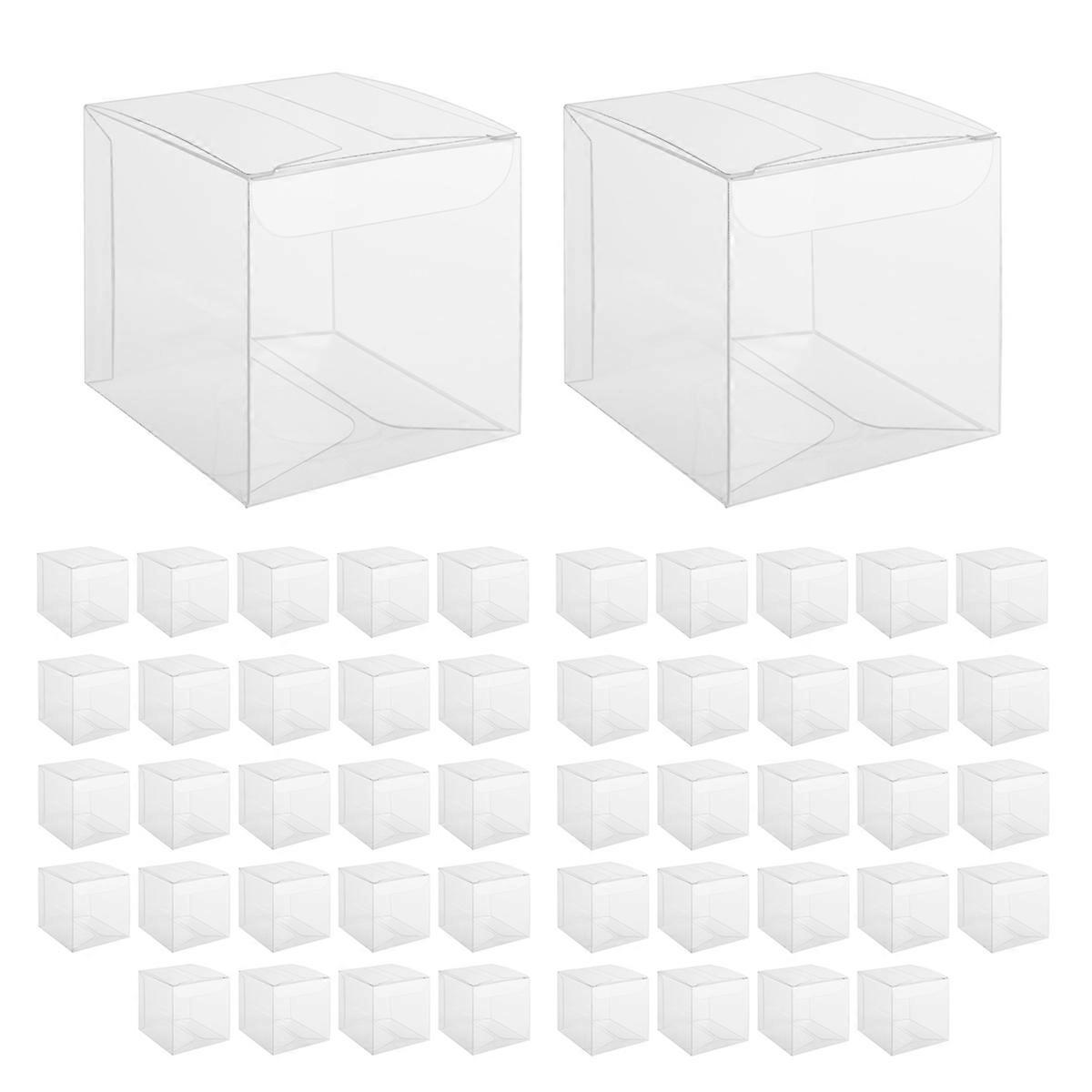 50Pcs Clear Plastic Boxes for Gifts Pvc Packing Box Gift Packaging