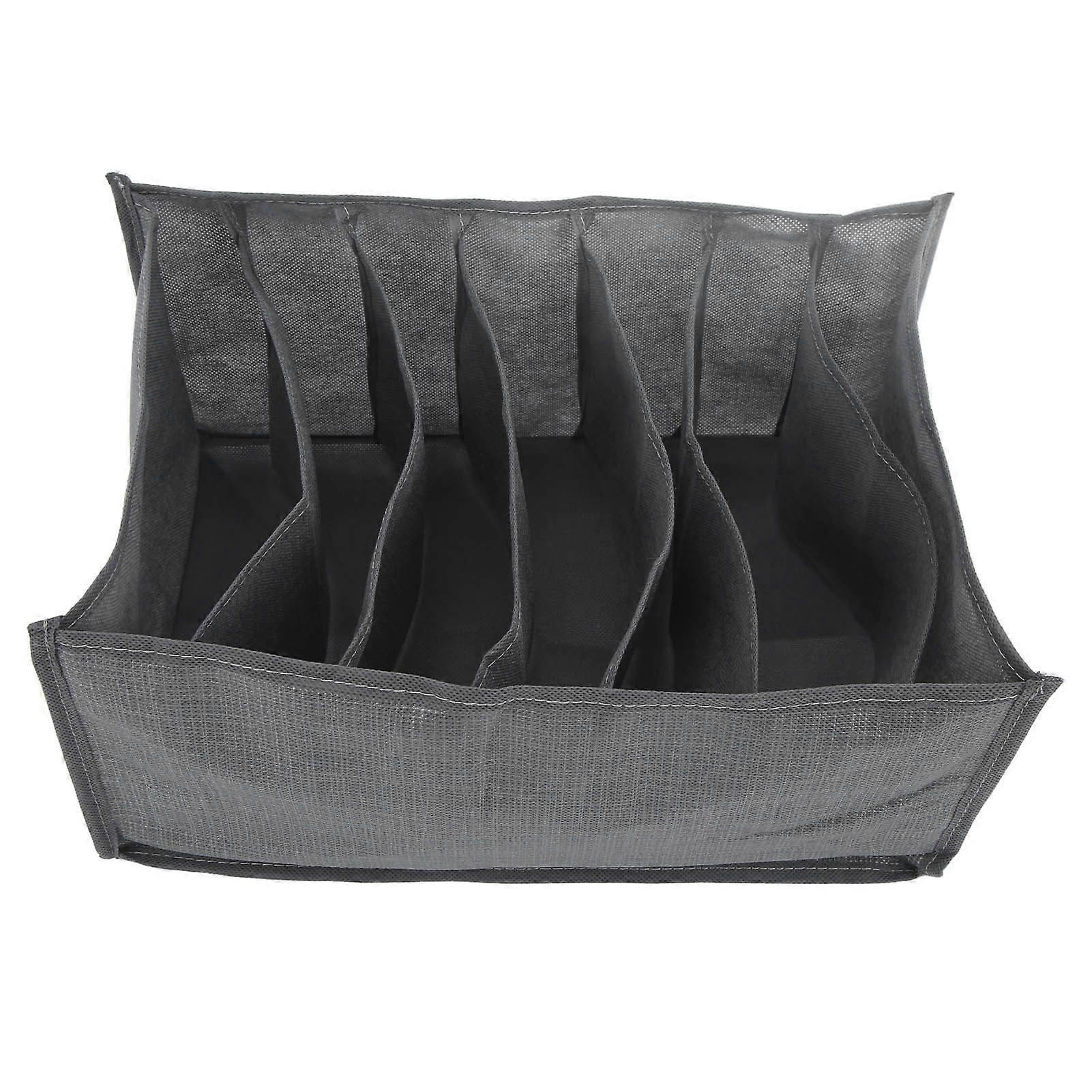 Wardrobe Clothes Organizer 7 Grids Large Capacity Stackable Odorless Fabrics Space Saving Clothes Storage Organizer Gray 7 Grids