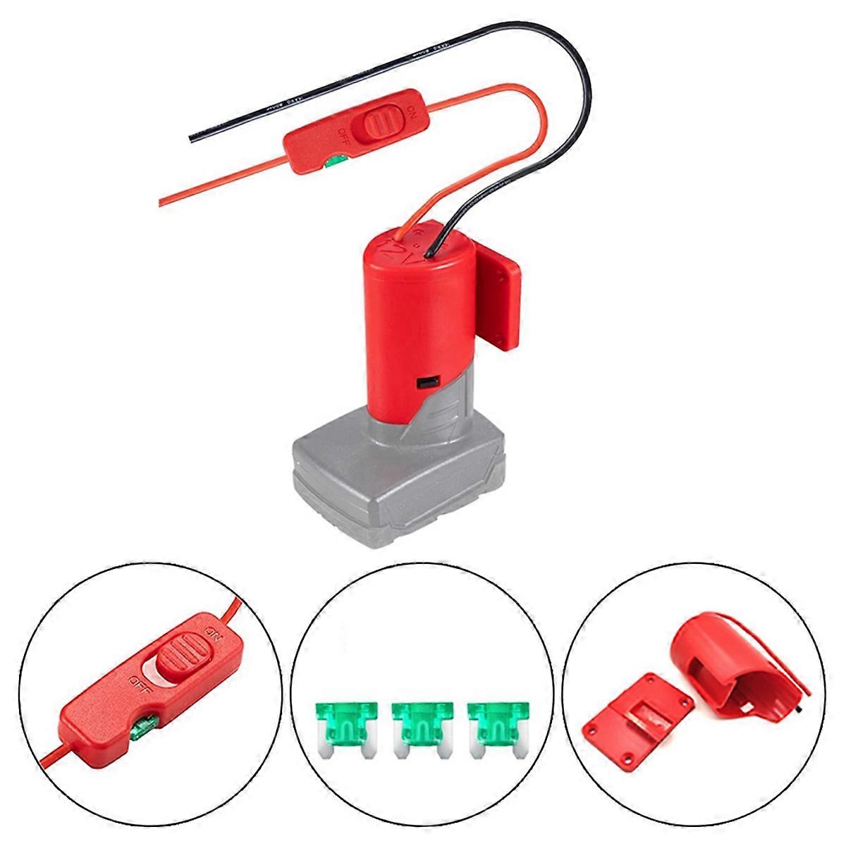 Battery Adapter for 12V with Switch Fuses & Wire