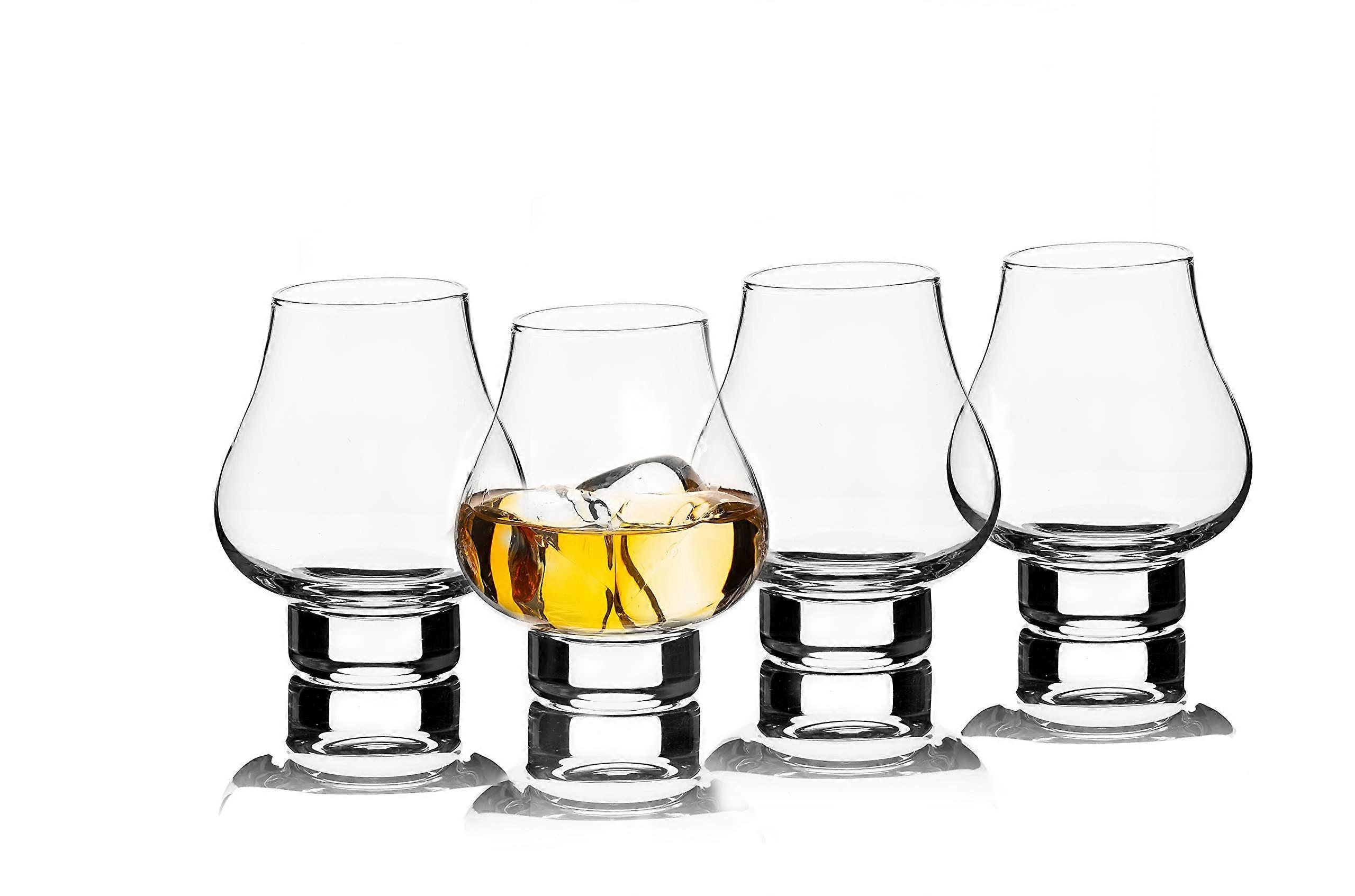Bourbon Whiskey Crystal Snifter Glasses Set of 4 - Handcrafted 7.1 Ounce Glassware for Tasting and Enjoyment