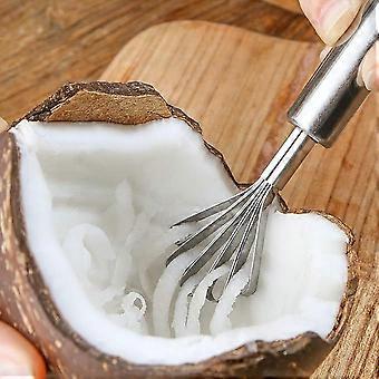 Kokosrasp Kokosschraper Kokosnoot Vlees Verwijdering Tool Kokosnoot Snijder Opener Meloen Schraper Kokosnoot, Roestvrij Staal Kokosnoot Schraper Huishouden