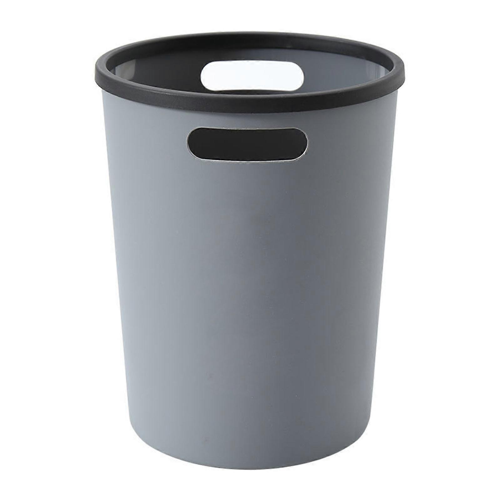 Small Trash Can Open Top Garbage Cans for Kitchen Office Dorm Bathroom Waste Basket for Compact Tight Spaces Round Trash Bin Grey