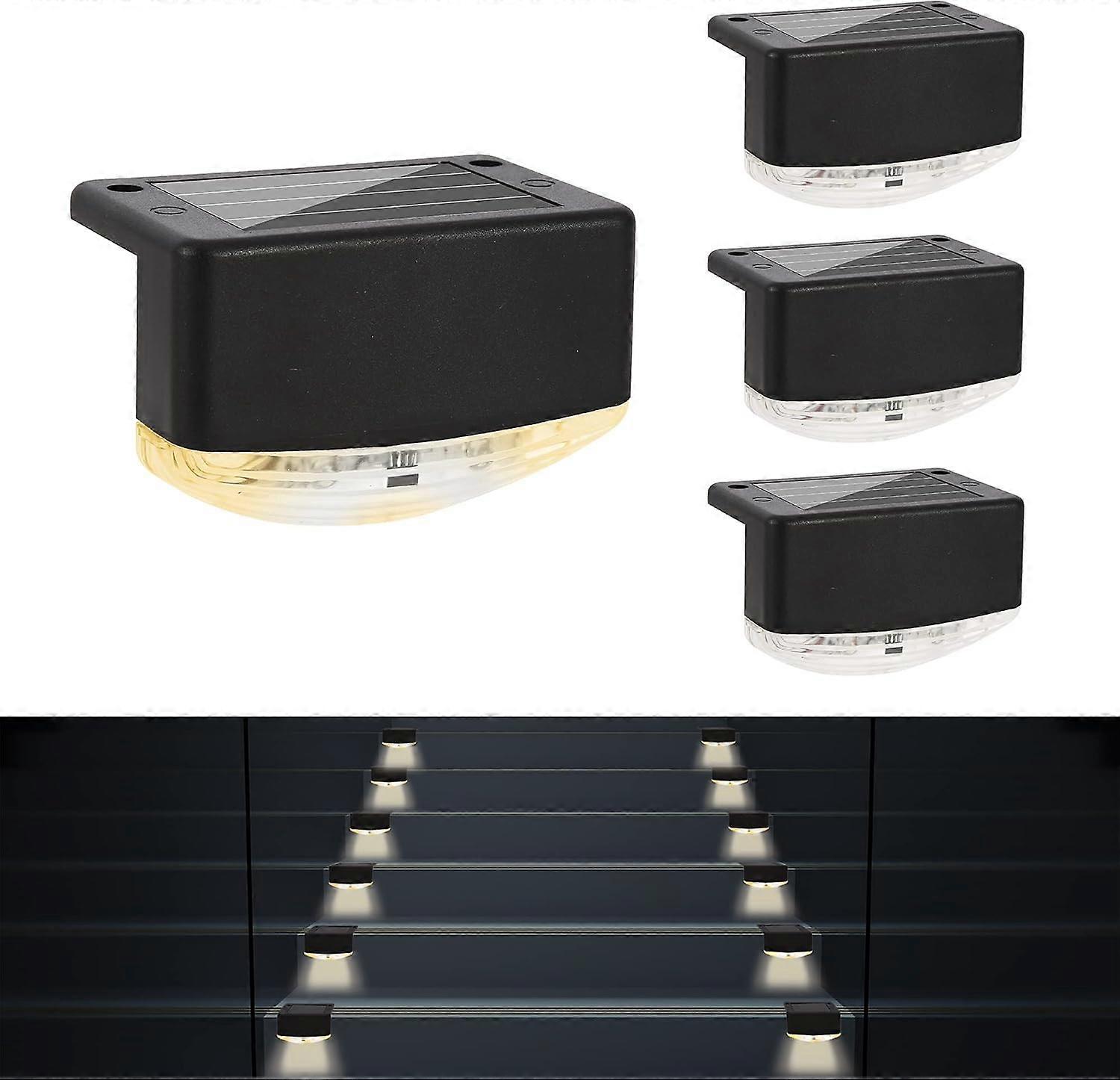 Solar Deck Lights, Step Lights, Plastic, Waterproof, Rechargeable