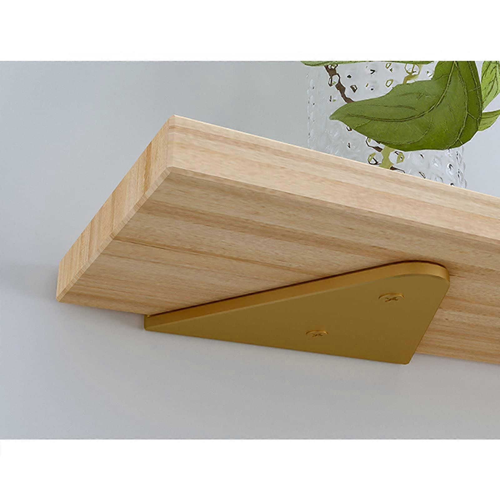 2 pcs Adjustable Angle Metal Triangle Shelf Brackets for Wall-Mounted Shelves 17x13cm Gold