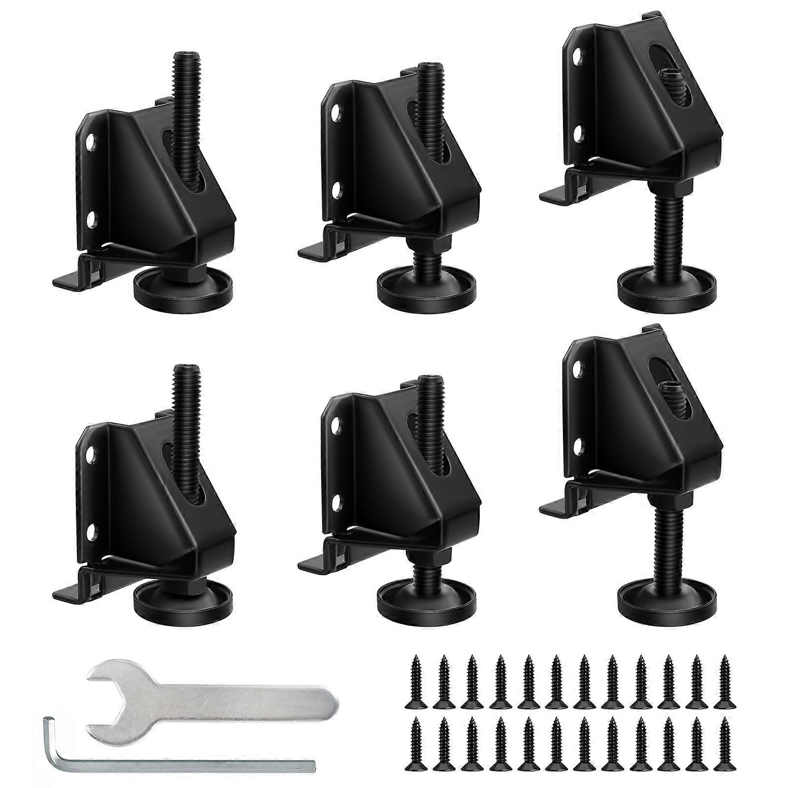 6 PCS Adjustable Height Leveling Feet with Screws, Furniture Support Legs Leveler for Table, Cabinets, Bed