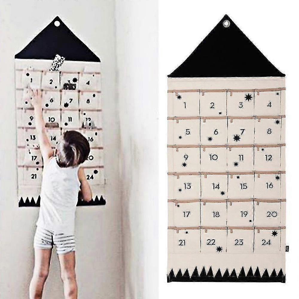 24 Countdown Advent Calendar For Christmas Xmas Hanging Pockets Gift