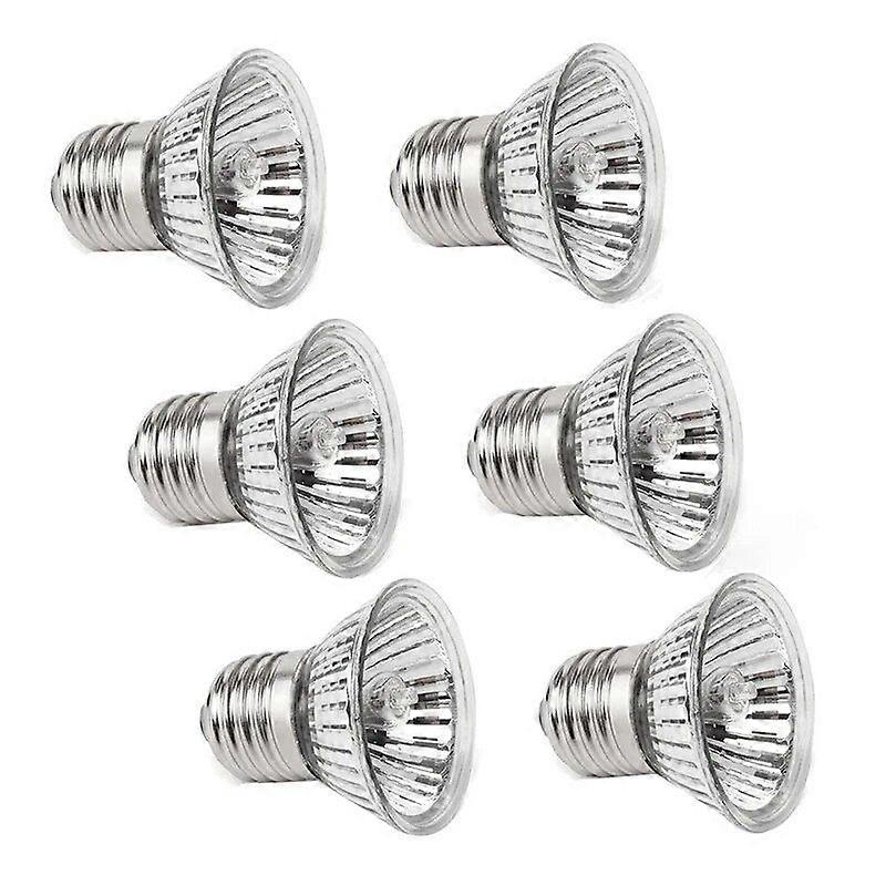 Promotion!6 Pack Turtle Heating Bulbs 50W X 6 UVA UVB Lamps Glass Container Heating Lamp For Reptiles, Turtles, Snakes