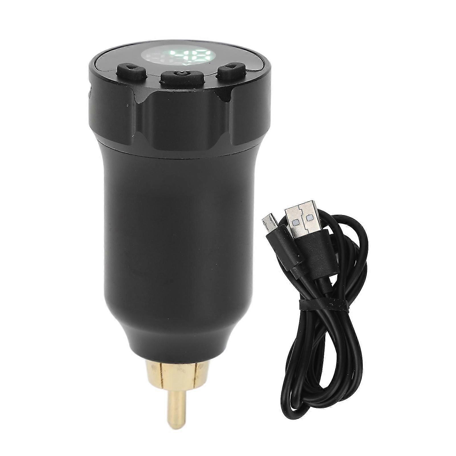 Wireless Tattoo Power Supply LCD Digital Display 4?12V Adjustable 1600mAh RCA Tattoo Pen Battery Black