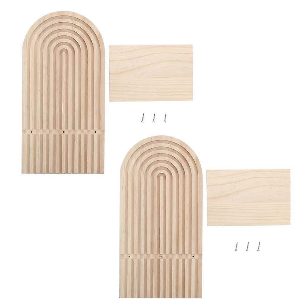 2pcs Wall Mounted Bookcase Wood Shelf Set for Organizing Books and Small Item