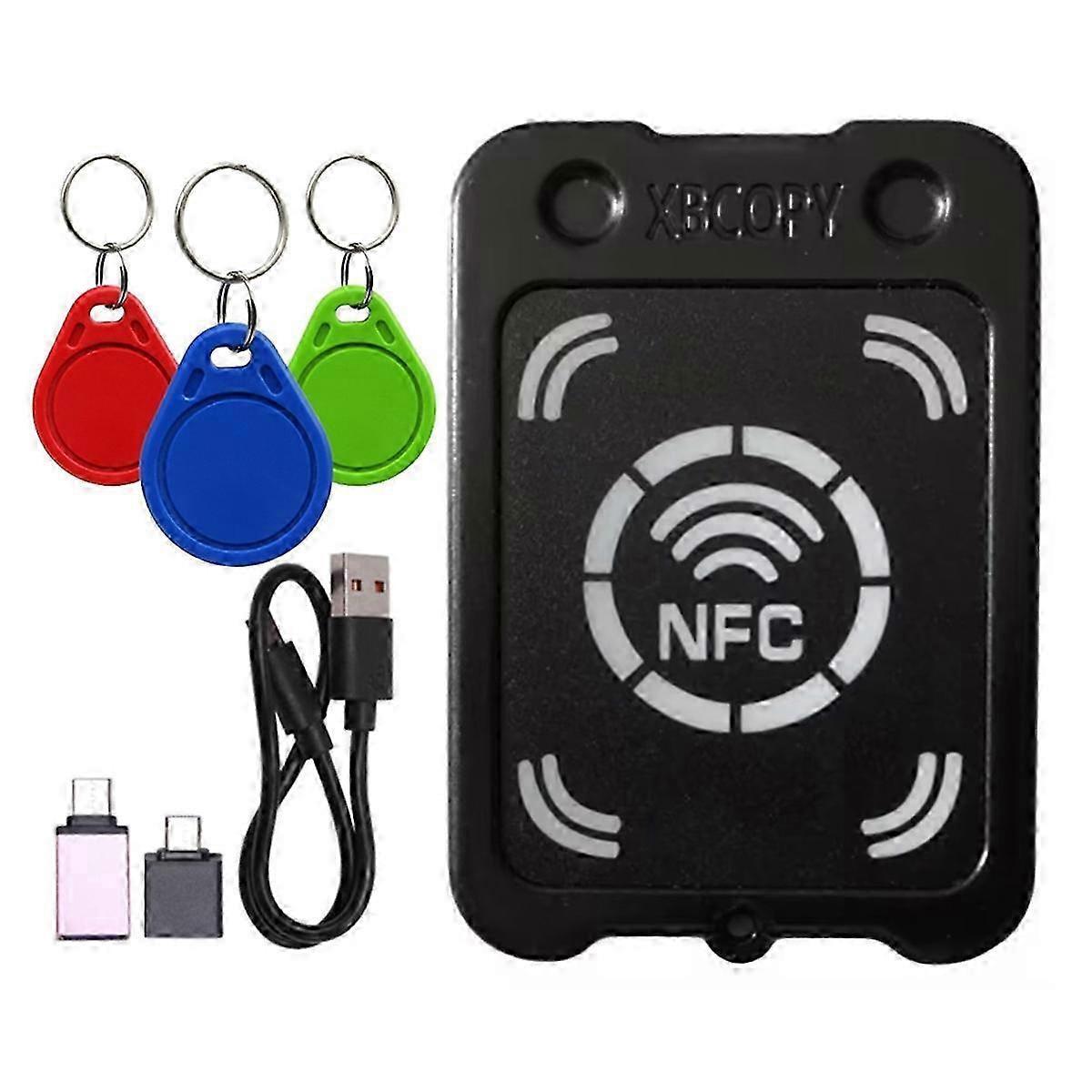 RFID Smart Chip Card Reader Copier+3xUID Keychain NFC Encryption Key Reader IC 13.56Mhz RFID Token C