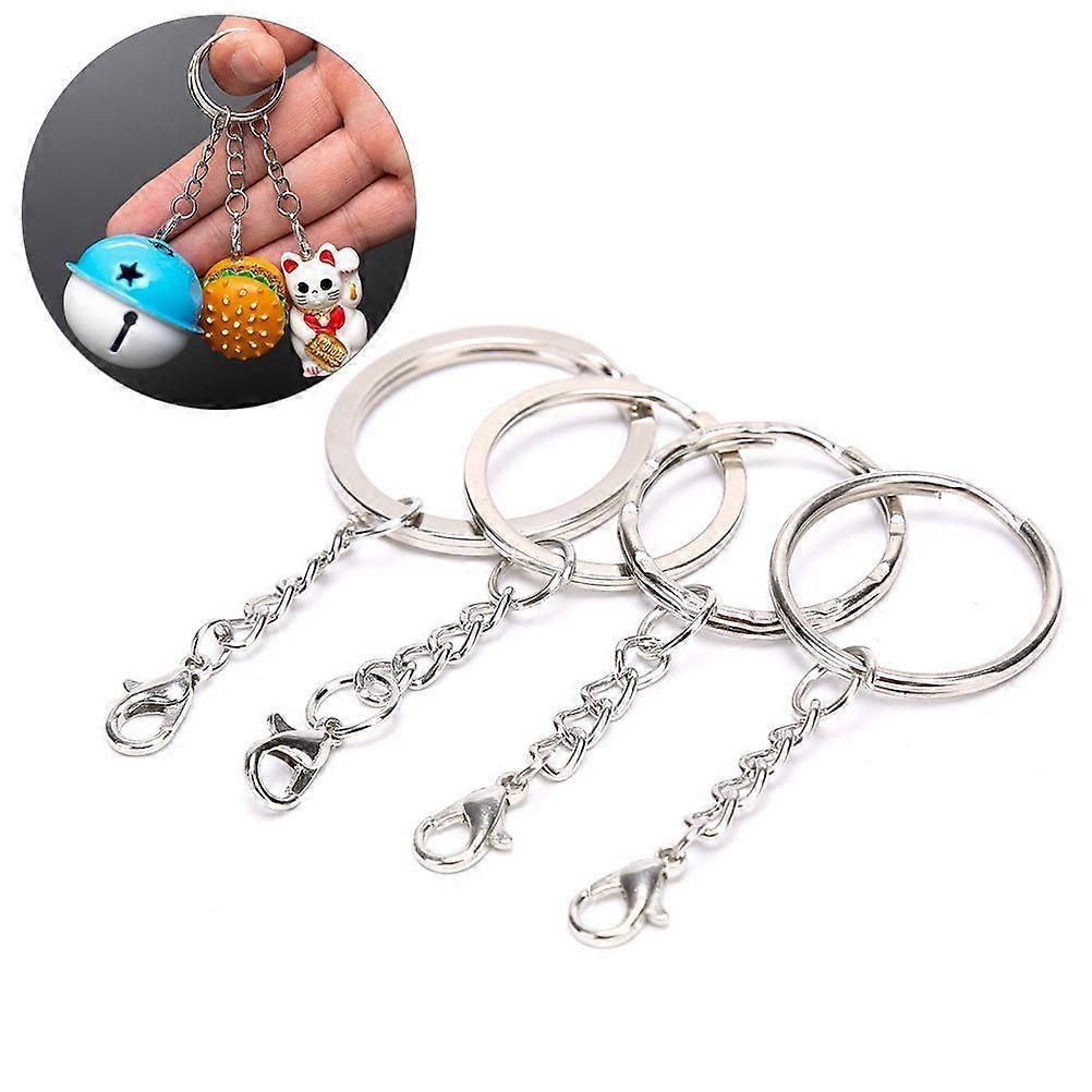 10Pcs/Set Polished Silver Keyring Split Ring Short Keyring Diy Making Keychains