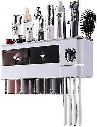 Automatic Tootaste Dispenser Mounted Saving Toothbrush H For Bath, 2 Clear S, 6