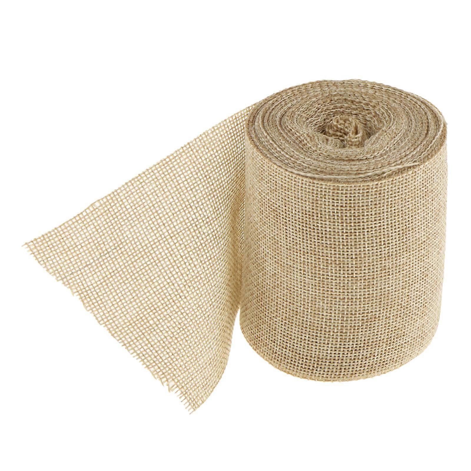 Burlap Ribbon Decorative Rustic Handmade Craft Ribbon Roll Fit for Garlands