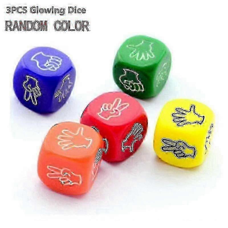 3pcs Funny Board Games Toy Creative Finger-guessing Game Dice, Color Random Qhzl A-G
