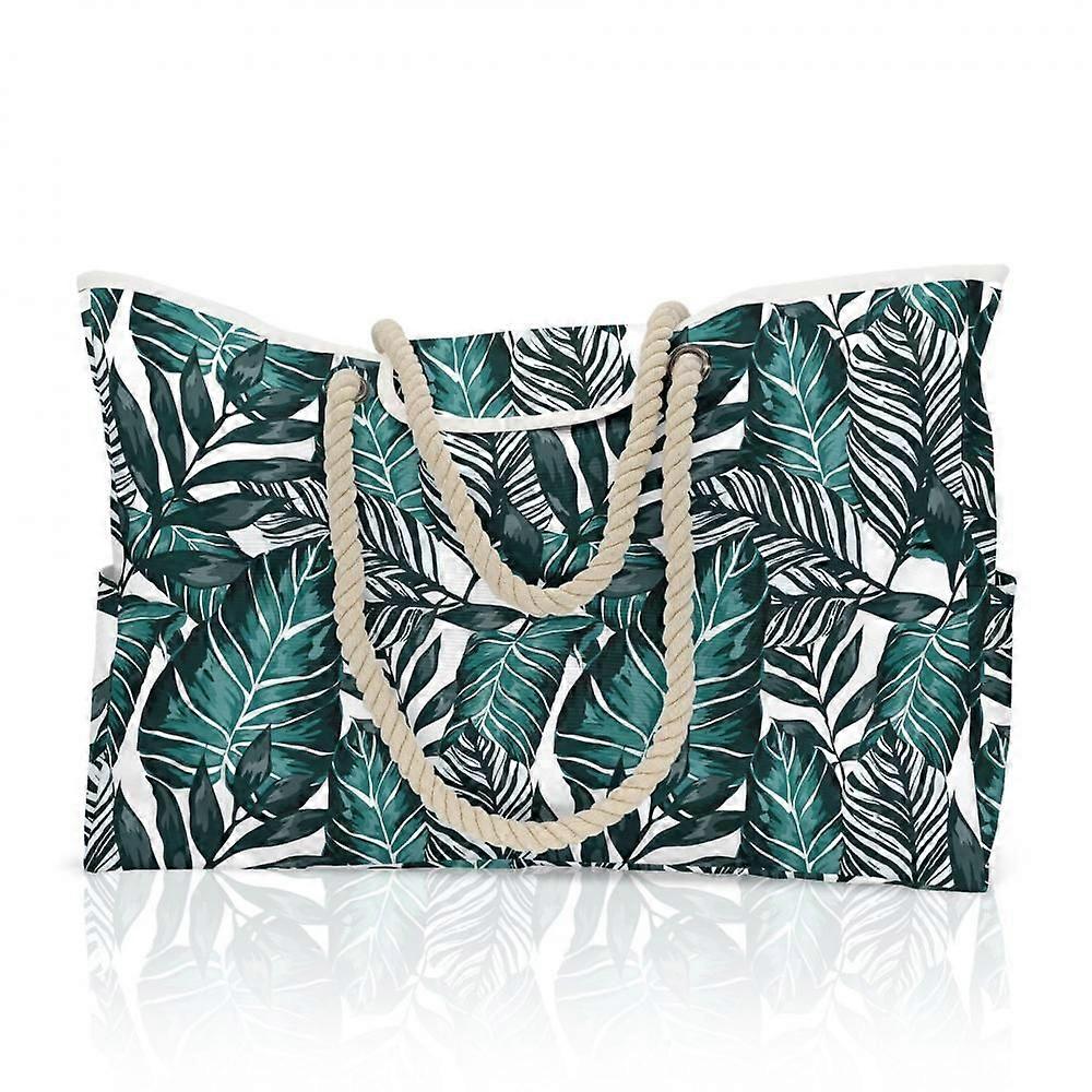 Beach and Pool Bags - 100% Water Resistant - Phone Case - Cord Handle - Top Magnet - External Pocket, Leaf pattern