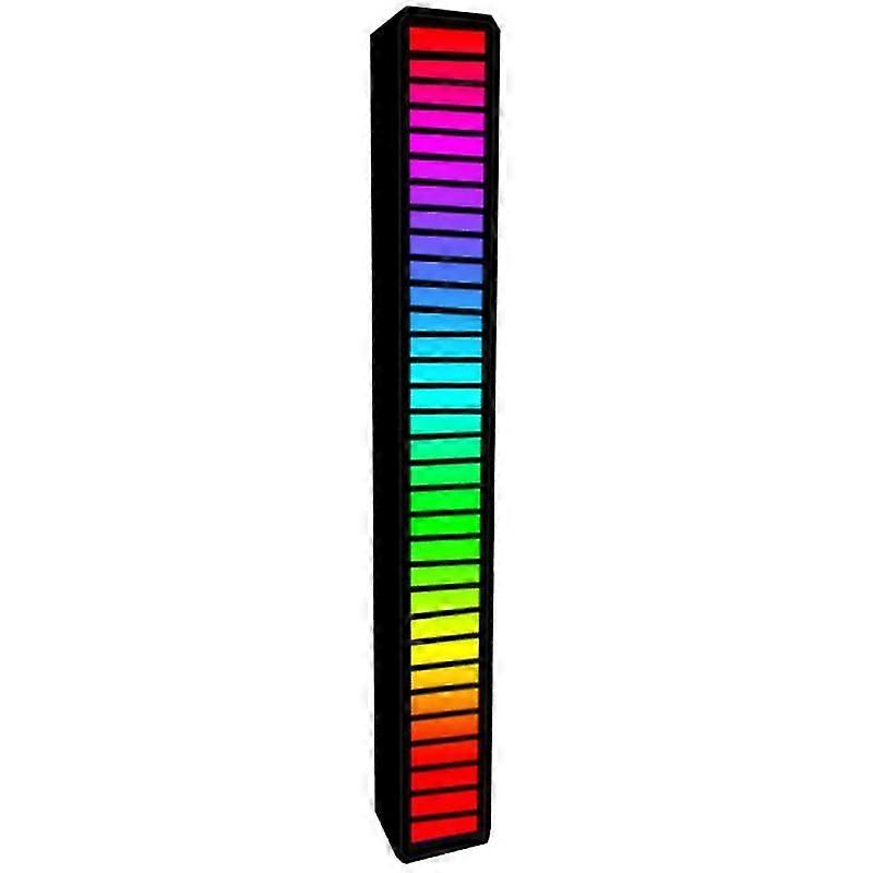 Rechargeable Rgb Rhythm Light, 32-bit Music Level Meter Aluminum Bar Sound Control O Spectrum Rgb Led Light (black)