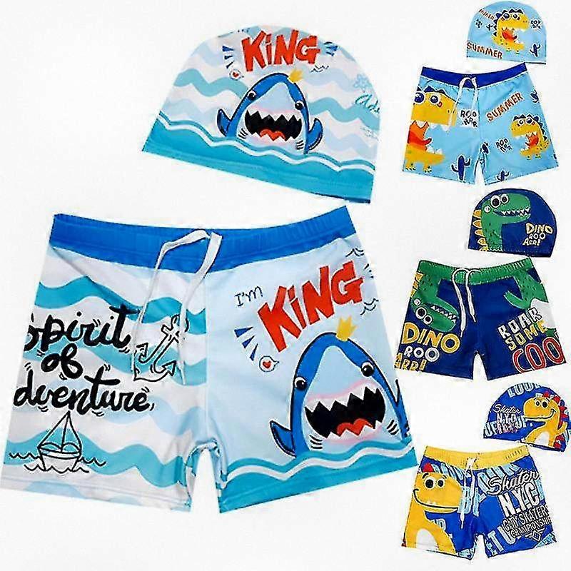Boys' Swim Shorts with Matching Swim Cap for Beach Fun