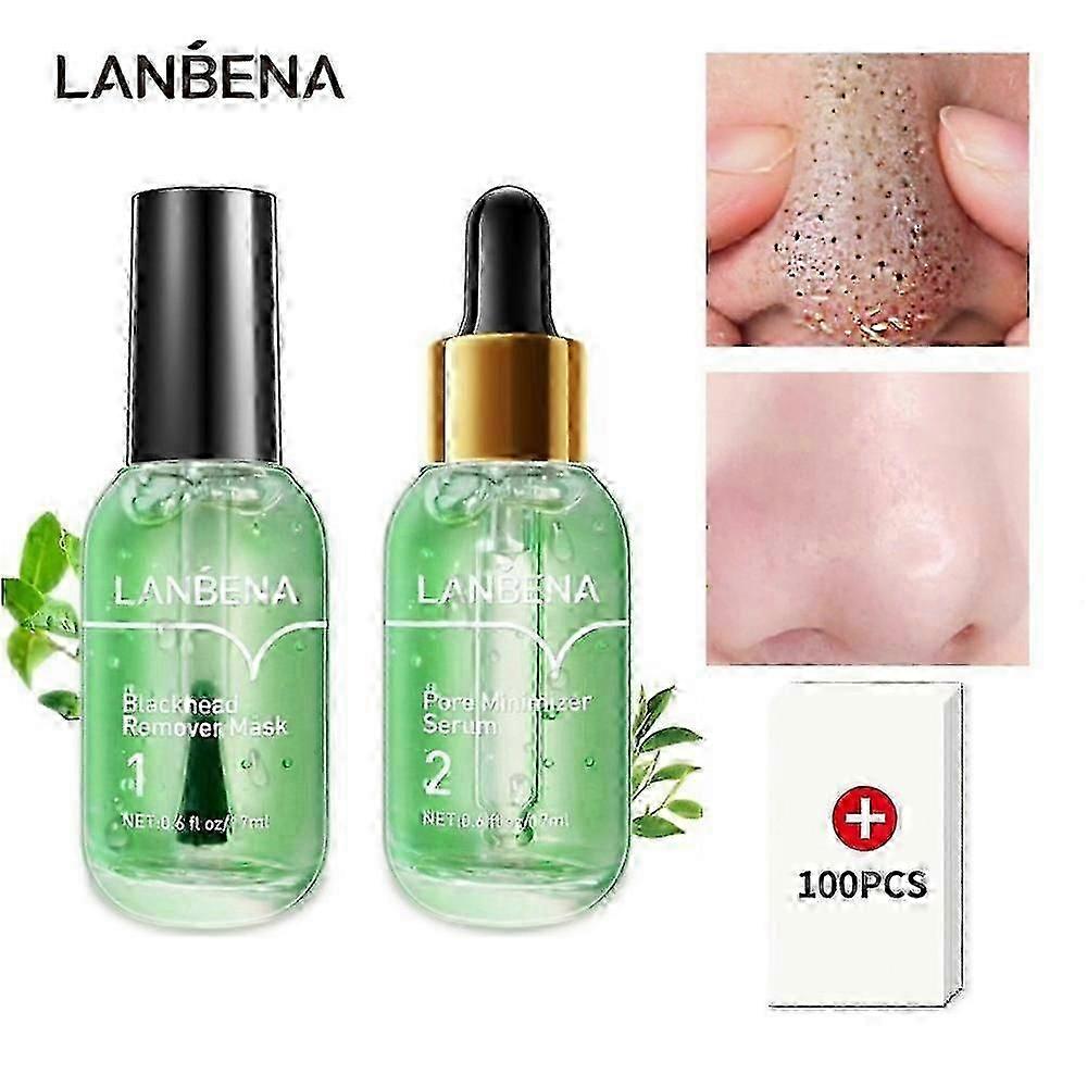 1/2PCS 2024 مجموعة مصل مسام كريم مزيل الرؤوس السوداء الجديد Lanbena للأب
