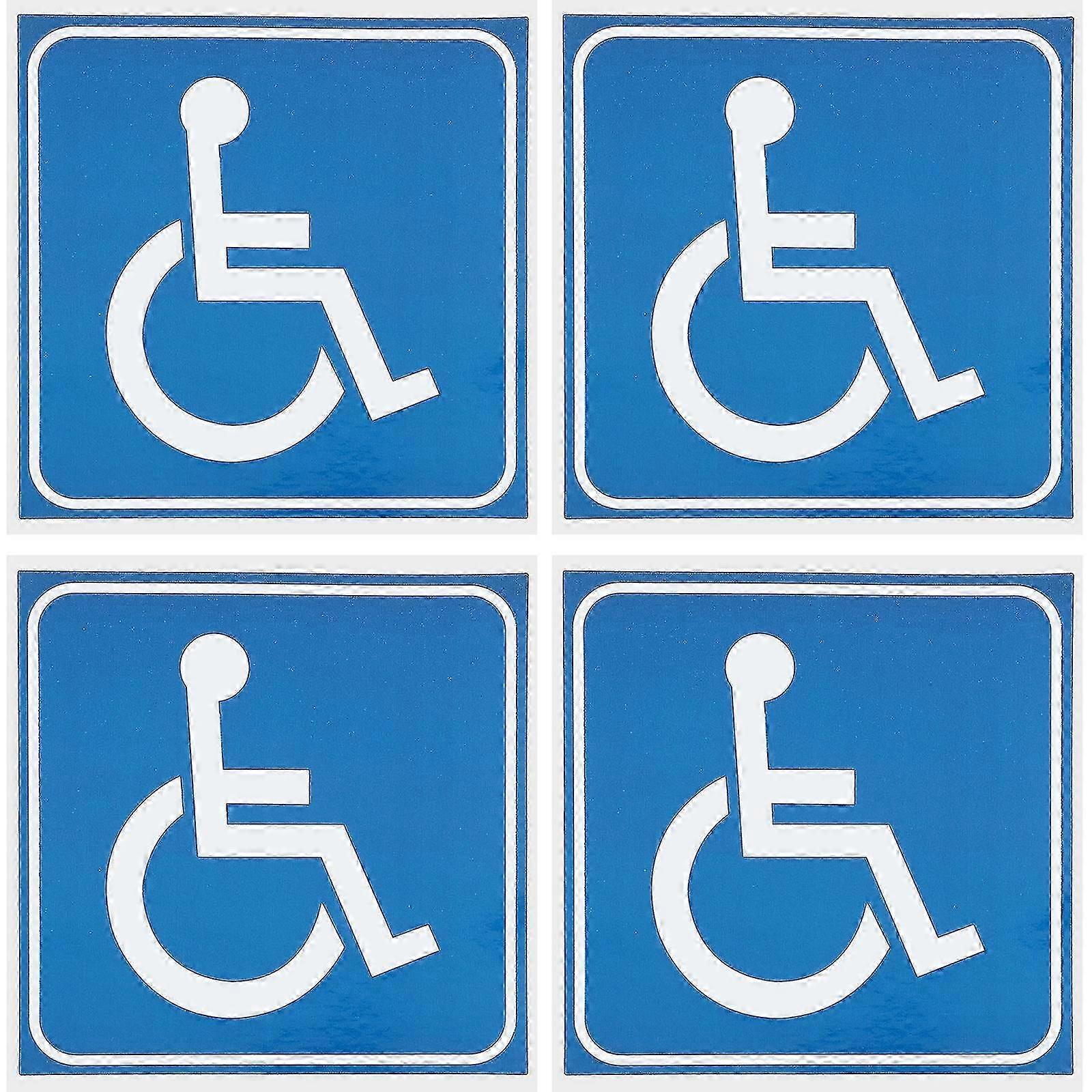 4pcs Disabled Wheelchair Stickers Adhesive Disabled Wheelchair Symbol Signs Wheelchair Decals