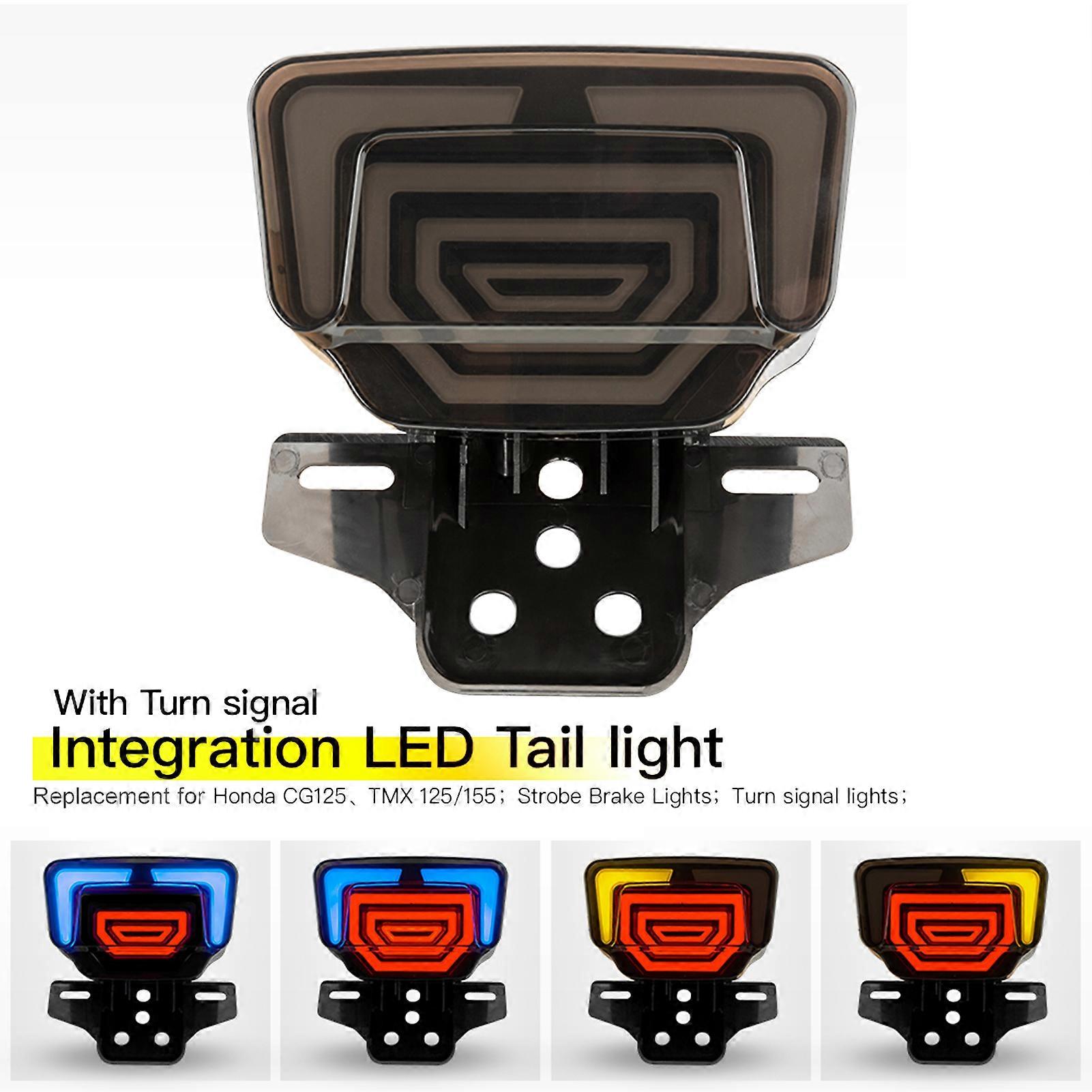 Motorcycle Tail Light Integrated Strobe Brake Lights With Dynamic Scanning Breathing Function Replacement for HONDA TMX125/155 CG125