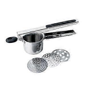 Stainless Mesh Steel Potato Masher With 3 Interchangeable