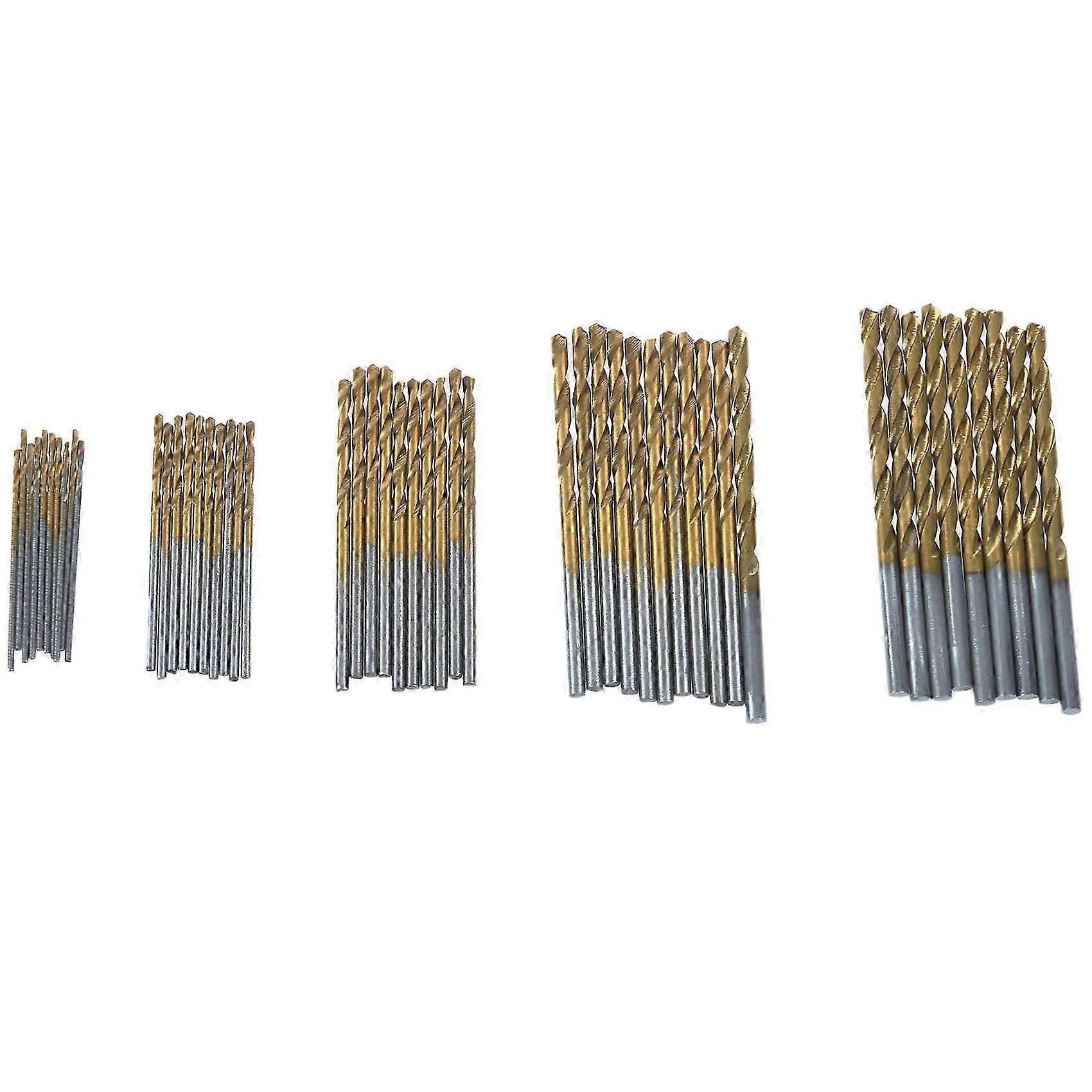 50 Pcs Titanium Coated High Speed Steel Drill Bit Set Tool 1/1.5/2/2.5/3mm