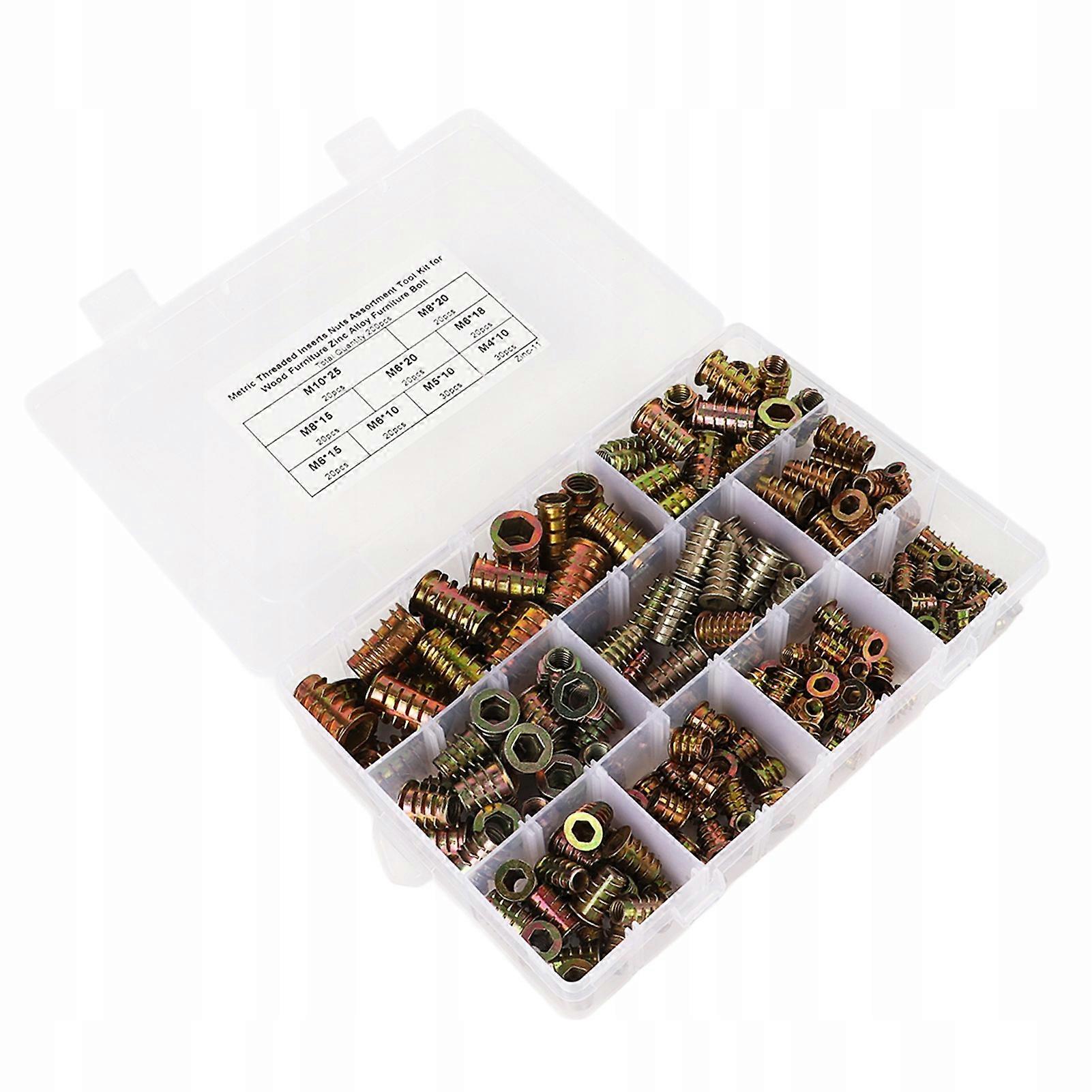 200pcs Threaded Inserts Nuts Set