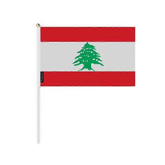 Mini Flag of Lebanon – 14 x 21 cm – Handheld – Polyester – 1 piece