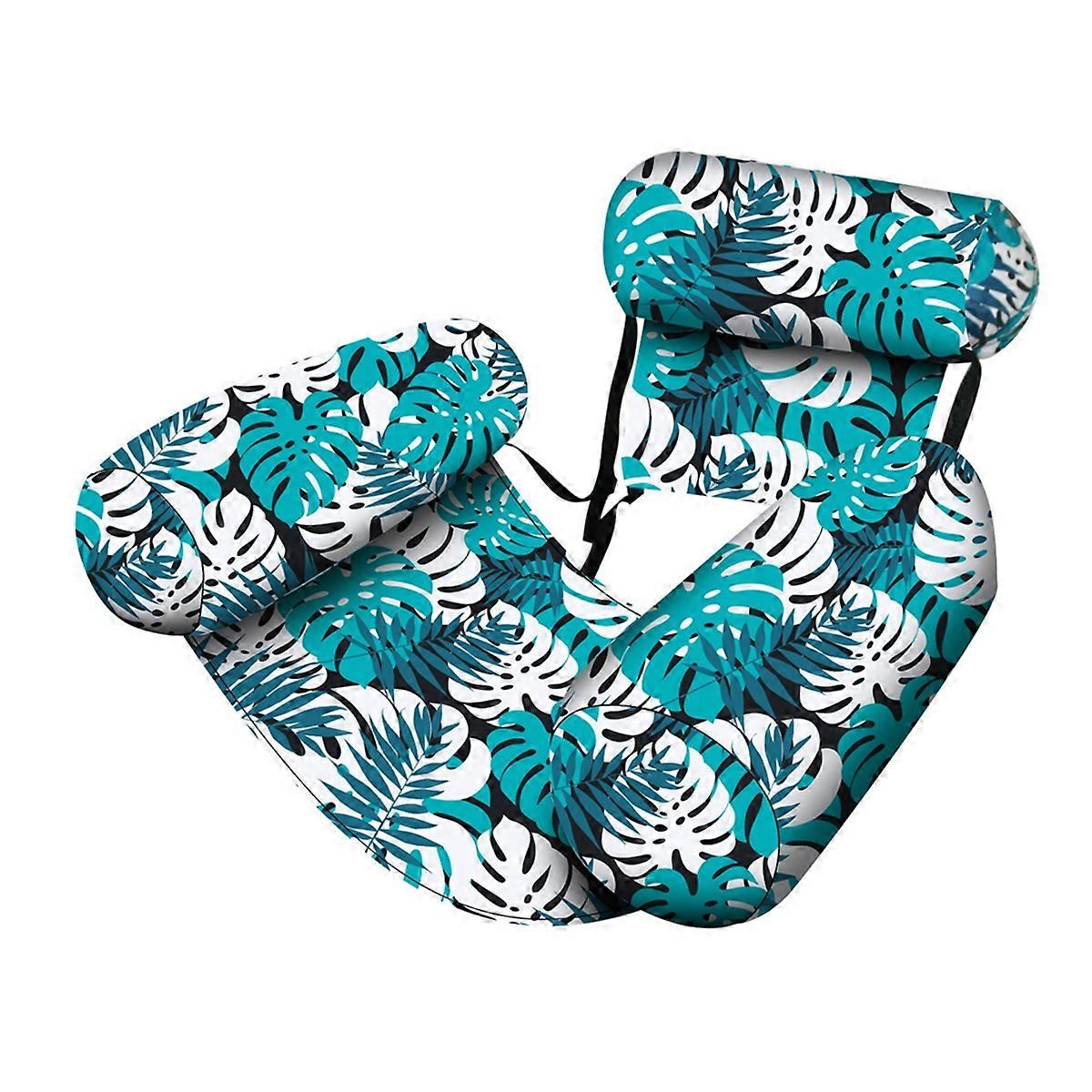 Pool Floats Chairs Adult,Inflatable Pool Lounge,Plant Pattern Floating Mat Hammock,Blow Up Water Ch