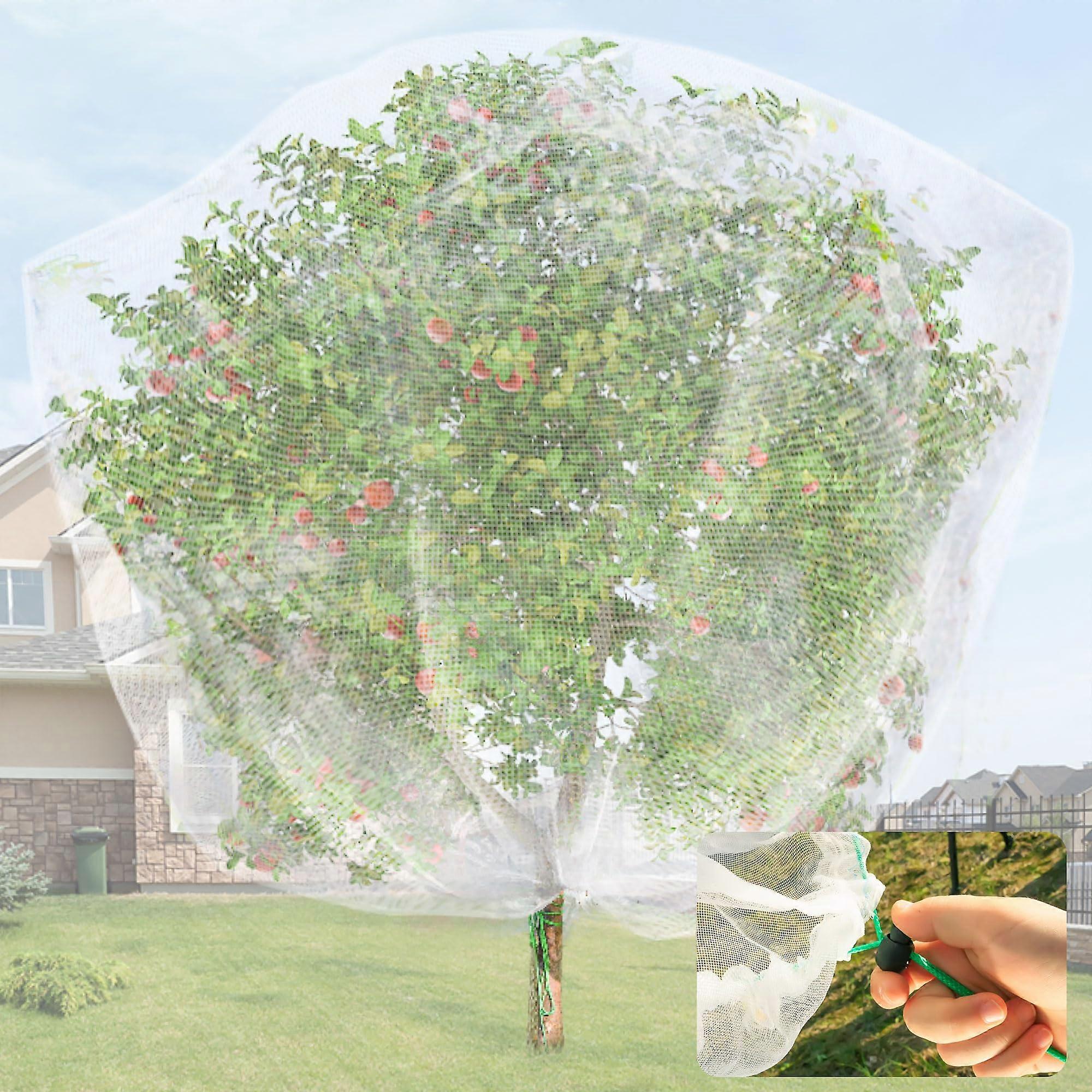 bird protection net with drawstring, extra large fruit for trees, garden, 3 x 2.9 m