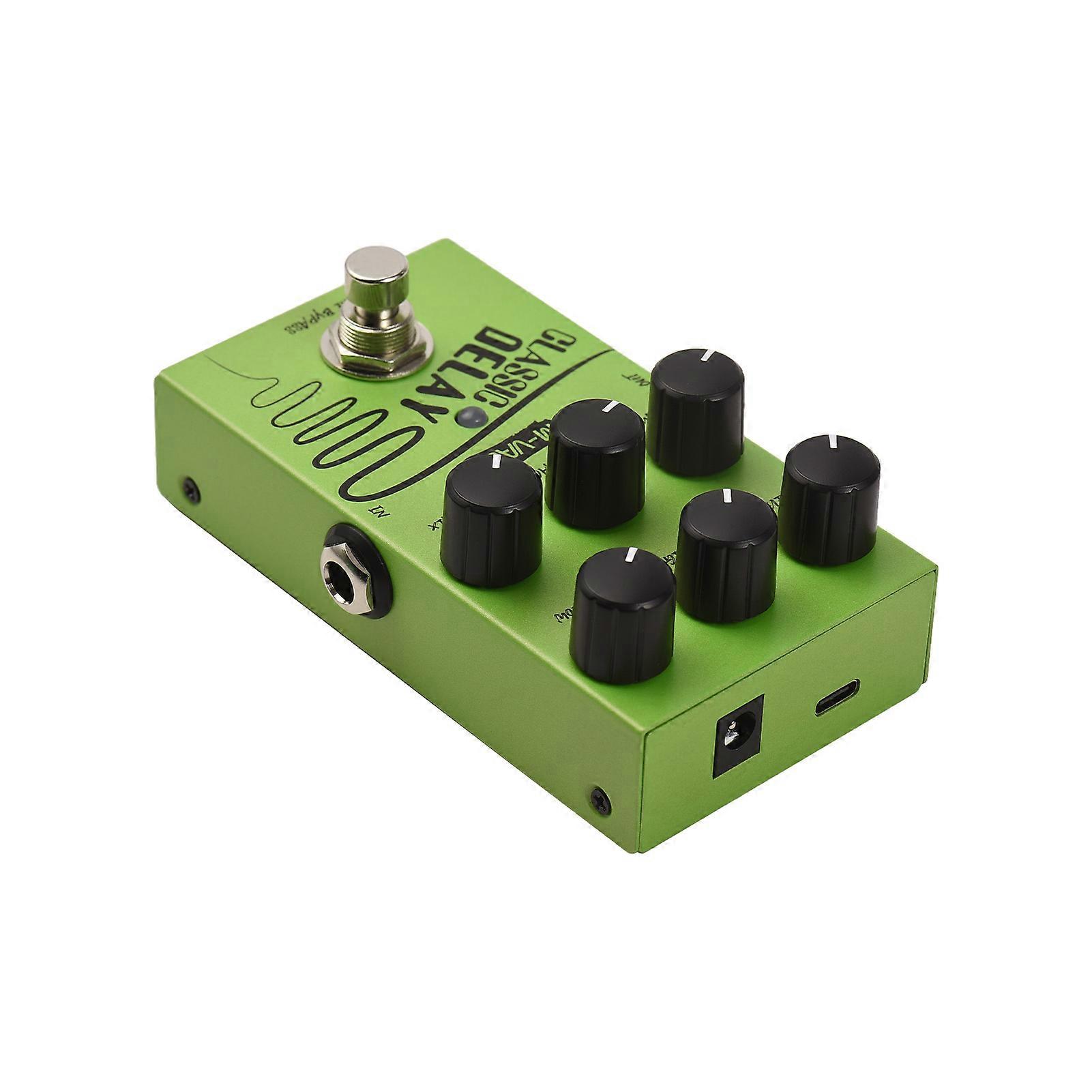 M-VAVE Guitar Delay Effects Pedal LEVEL/HIGH/LOW/TIME/F.BACK/MIX Guitar Bass Effect Pedal 2-Band EQ and Volume Gain With True Bypass DC 9V 6.35mm Inp