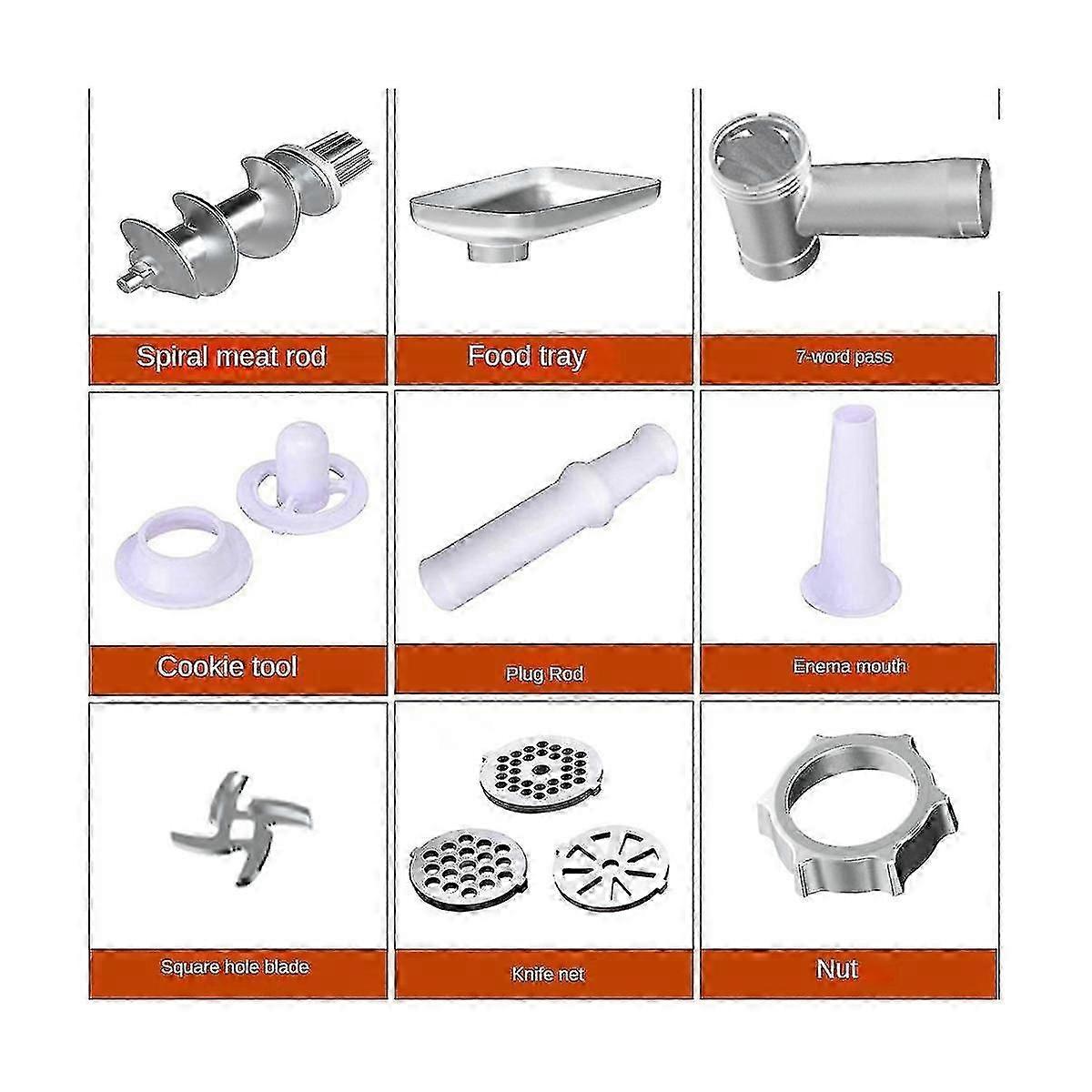 Electric Meat Grinder Stainless Steel Multifunctional Mixer Meat Grinder with Knife Net Enema Mouth