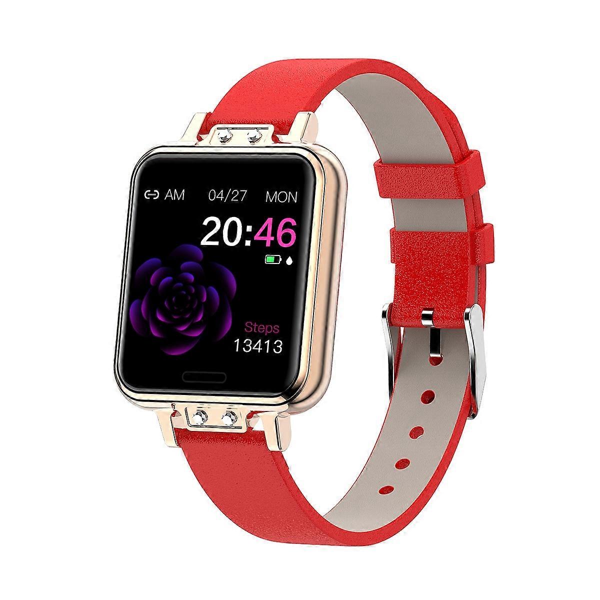 ZL13 1.22 inch Color Screen Smart Watch Style: Red Leather Strap