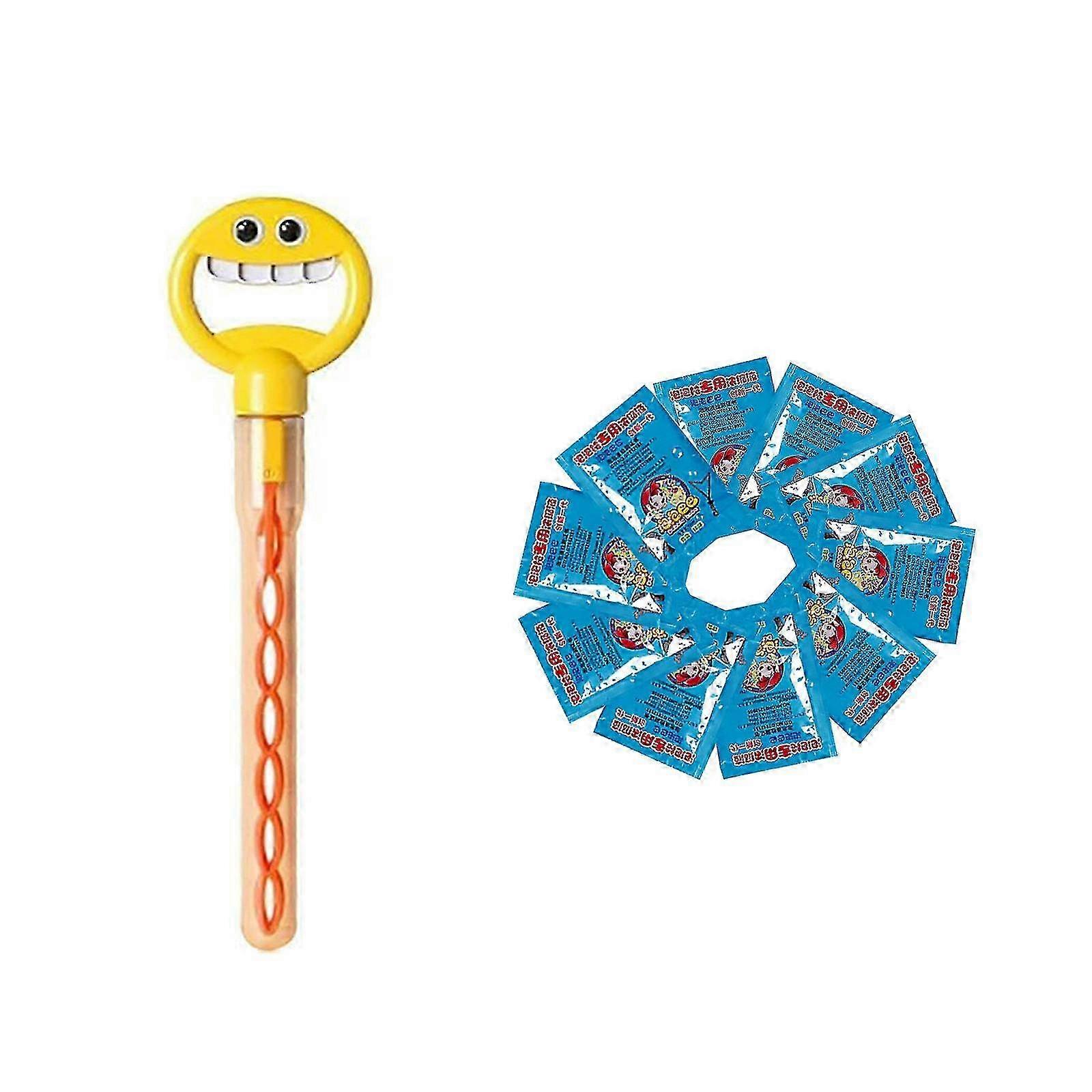 32 Holes Bubble Wand Toy with Smiling Face and Bubble Refill - 2024 New Children's Toy for Fun Bubble Play, 10ml FLYE1039