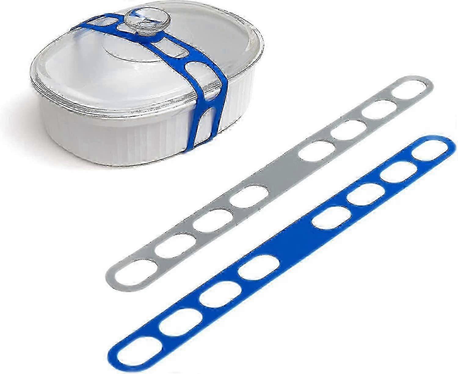 Lid Strap Latch, Reusable Universal Lid Securing Strap, Casserole Dishes, Pots, Pans (2pcs)grey Blue)_ZKD22 2025