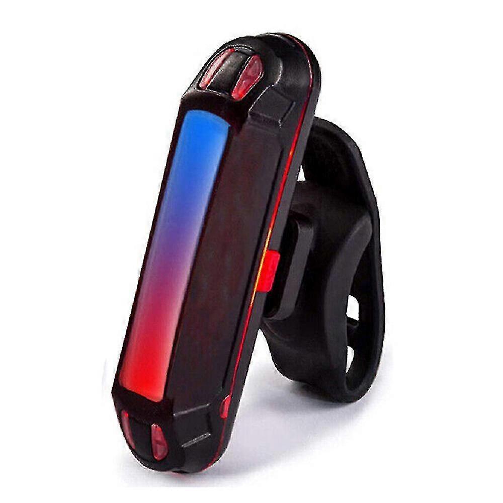 Waterproof USB Rechargeable LED Bike Taillight - Red Blue
