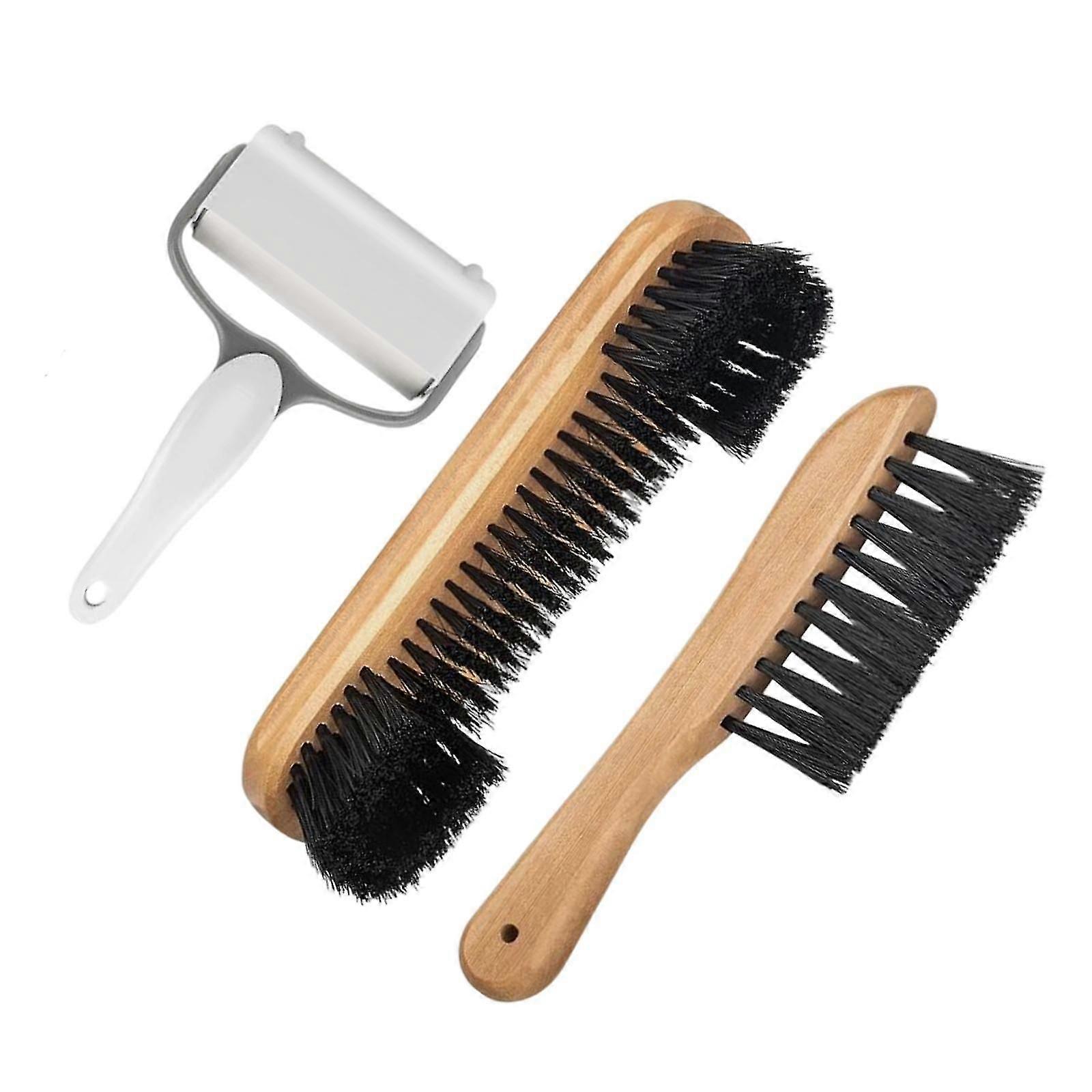 Durable Billiards Pool Table Brush Set Cleaning Brushes Pool Table Cleaner Brown 3PCS
