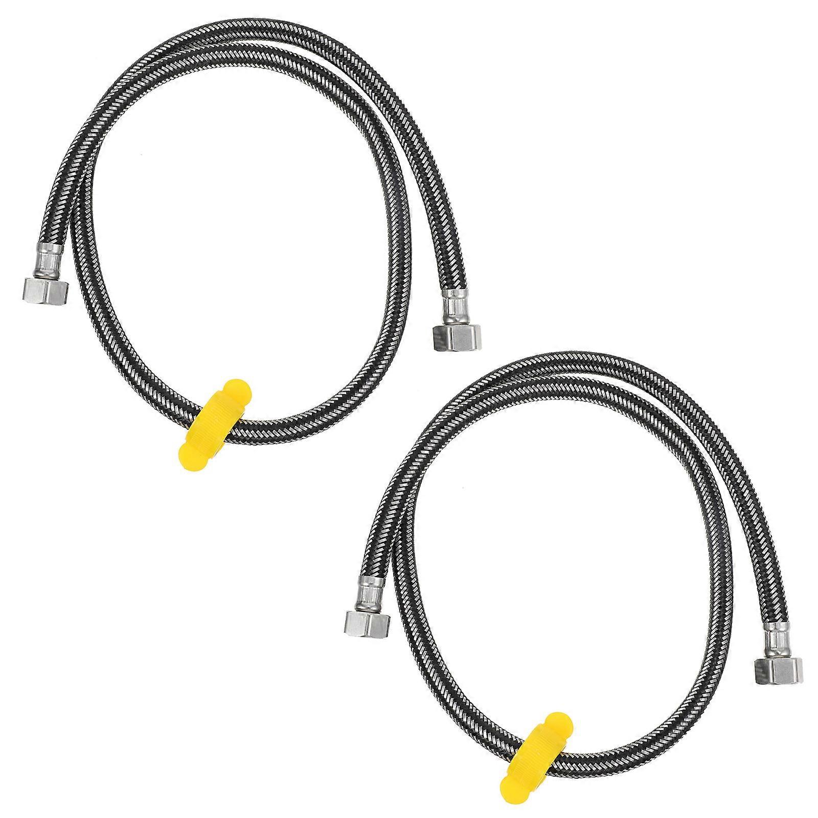 Flexible Faucet Connector Hose for Bathroom with Nylon and Aluminum Material Black Color 100cm