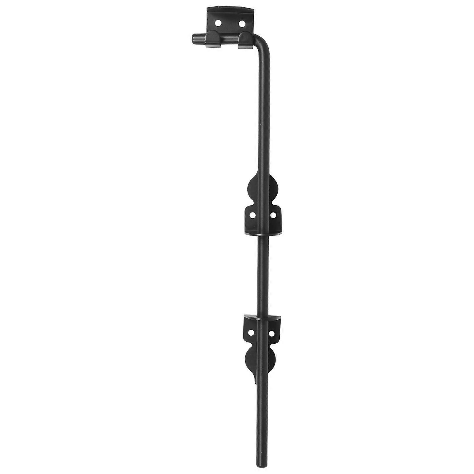 Cane Bolt Drop Rod Heavy Duty For Fence Gate Wood Gate Outdoor Garden Yard Patio Shed Doors 18-Inch Black Rust-Resistant Latch 1Pack