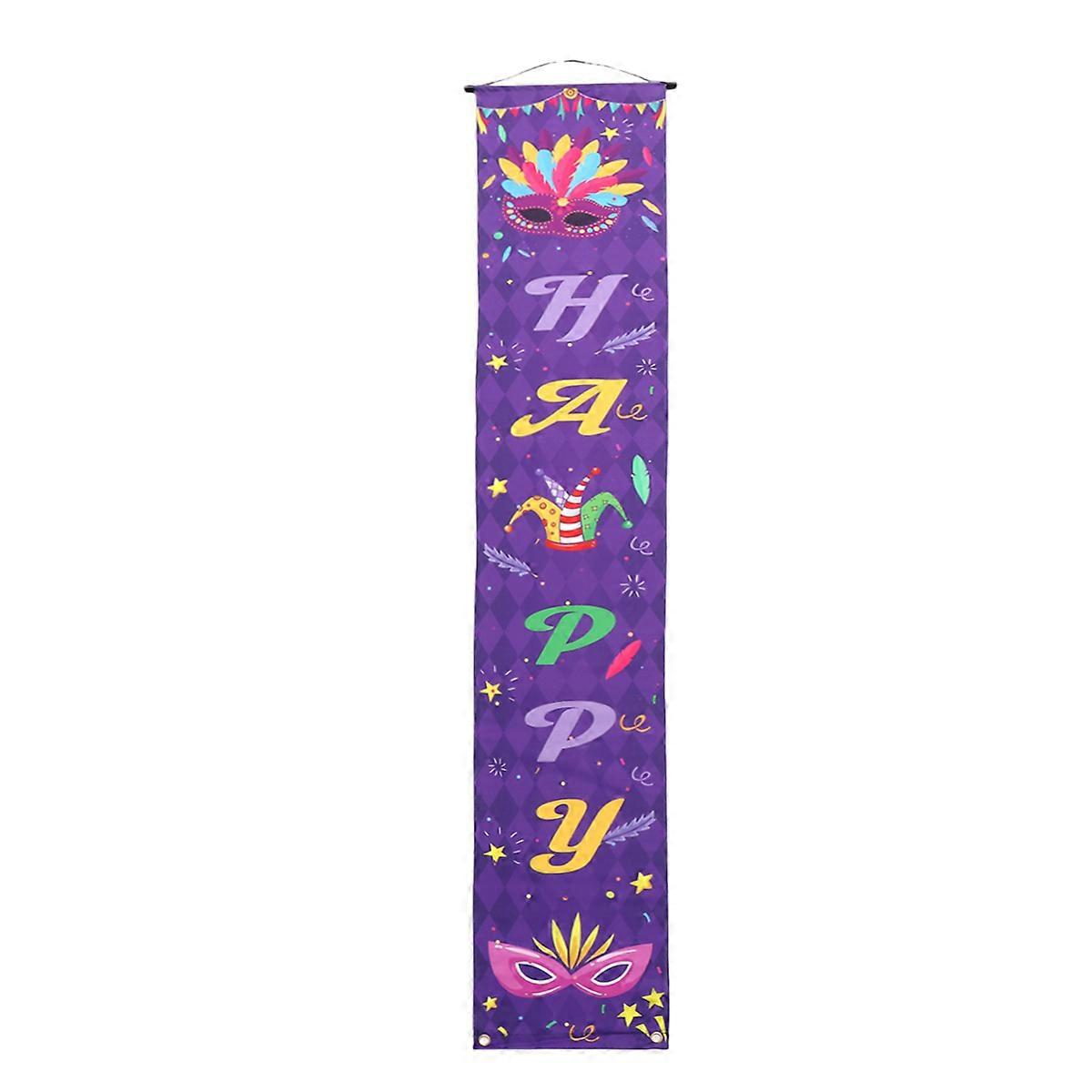 Party Banner Decorations Gras Day Door Curtain Happy Gras Sign 1 Pair