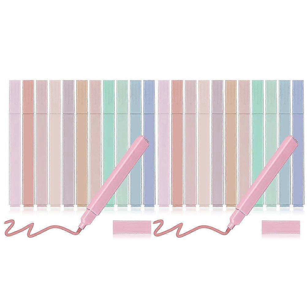24pcs Tip Highlighters, Portable Marking Pens for Students & Office Use, Smooth Writing, Compact Design, Pastel Shades