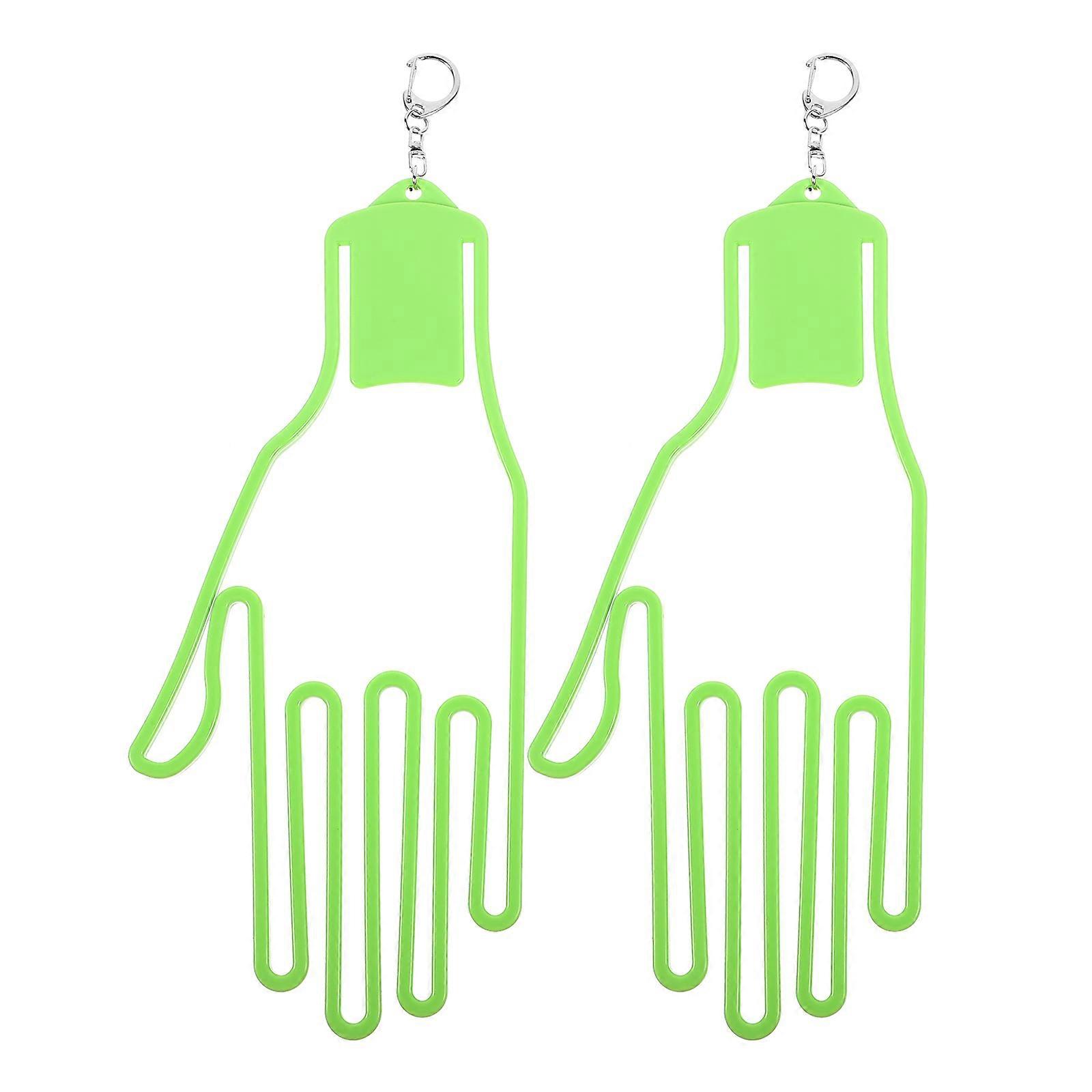 Gloves Racks Practical Glove Hangers for Golf Competition Light Green 24.50X10.00X0.70cm Durability Assurance 2Pcs