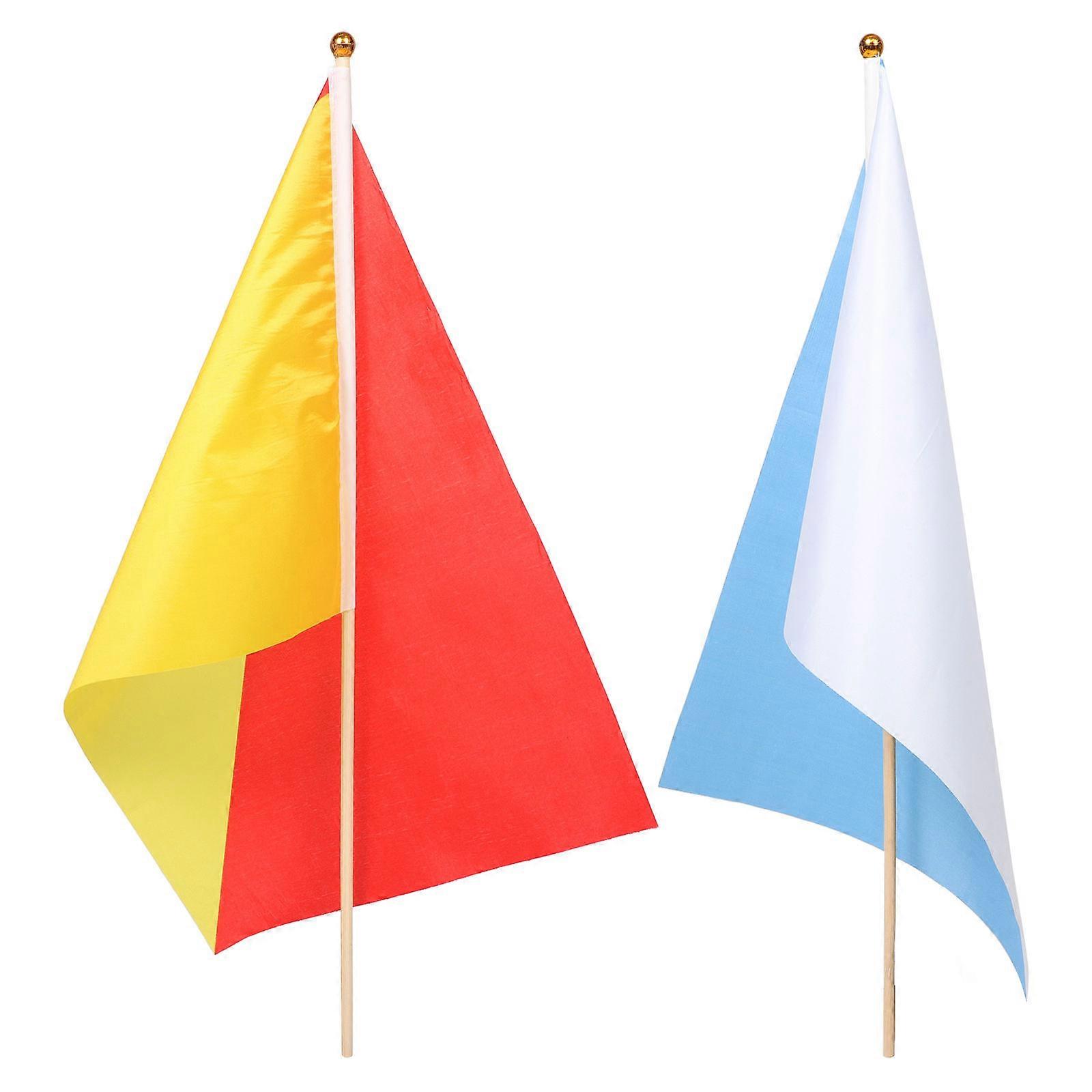 Safety Signal Flag Conducting Flag Rectangular Polyester Cloth for Official Events Racing Training 2Pcs