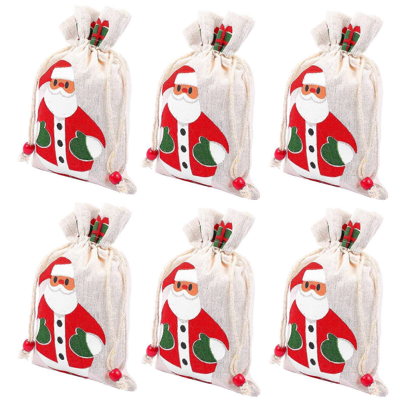 It sounds like you're describing a product listing or trying to create a compelling description for **Christmas Drawstring Bags featuring a Santa