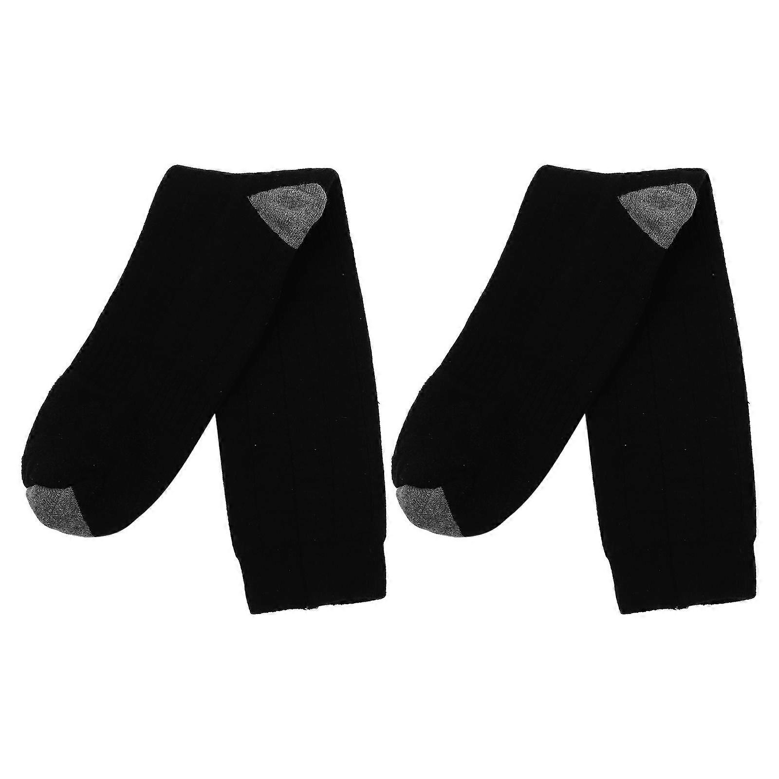 Heated Socks Electric Usb Charging Heating Temperature Adjustment Black M 1Pair