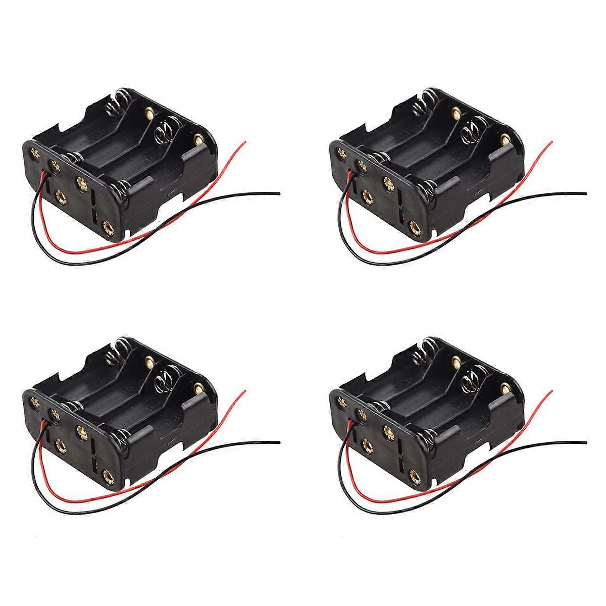 8pcs Aa Cells Battery (12v) Clip Holder Box Case Black